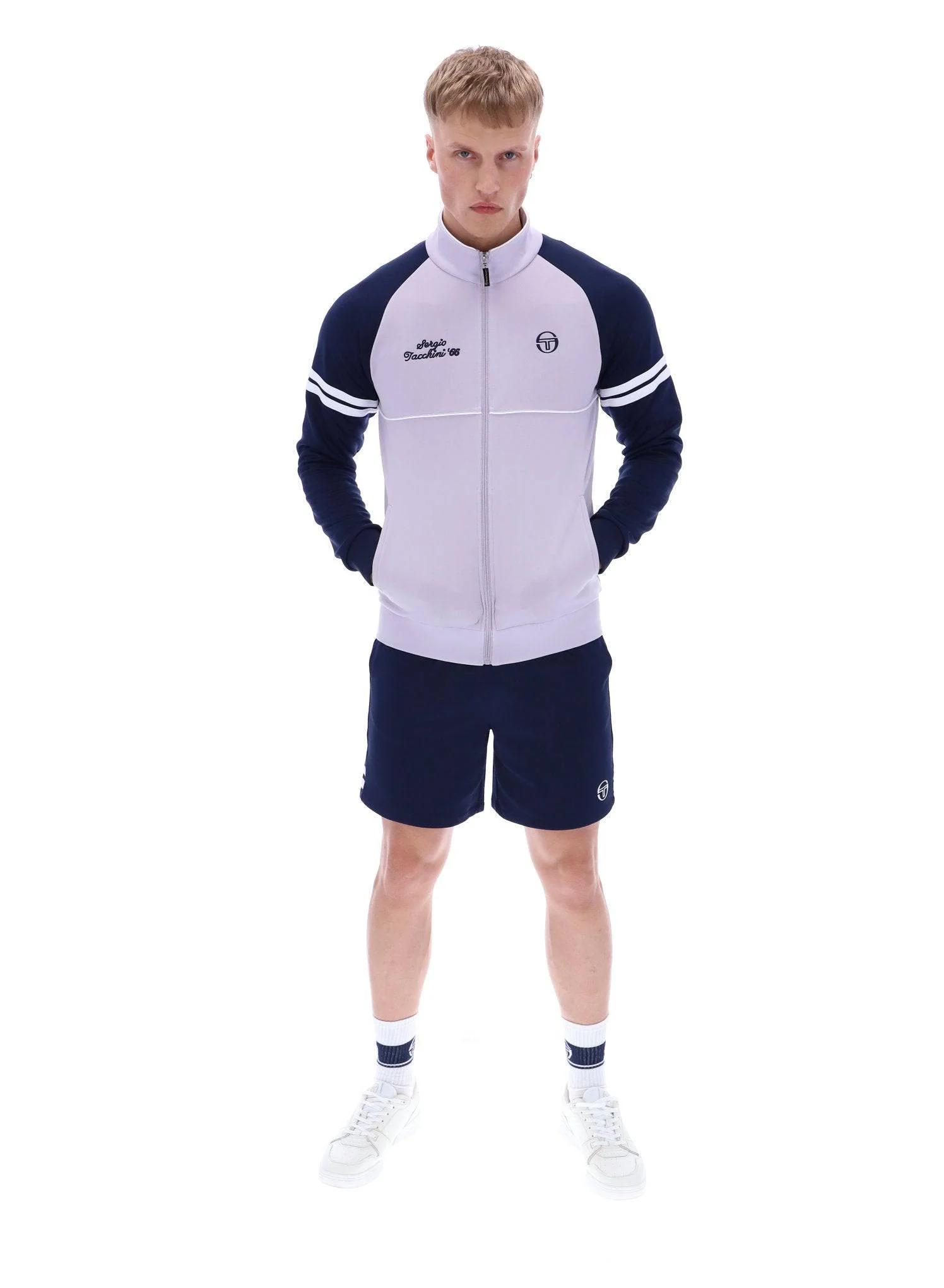 Sergio Tacchini Orion Davis Track Top In Thistle/Maritime Blue/White - Image 5