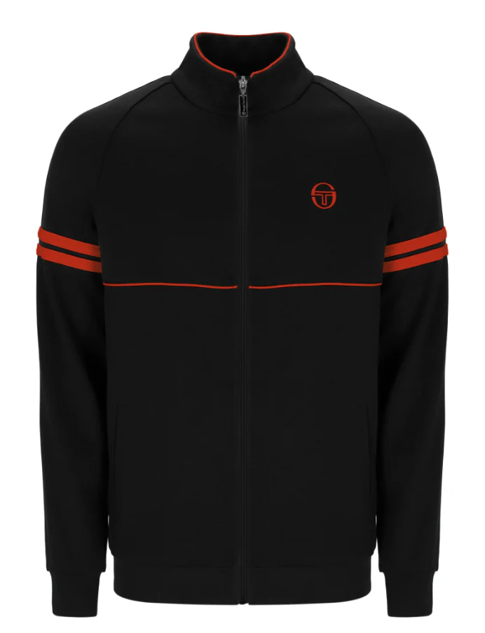 Sergio Tacchini Orion Track Top Black/Tangerine Tango