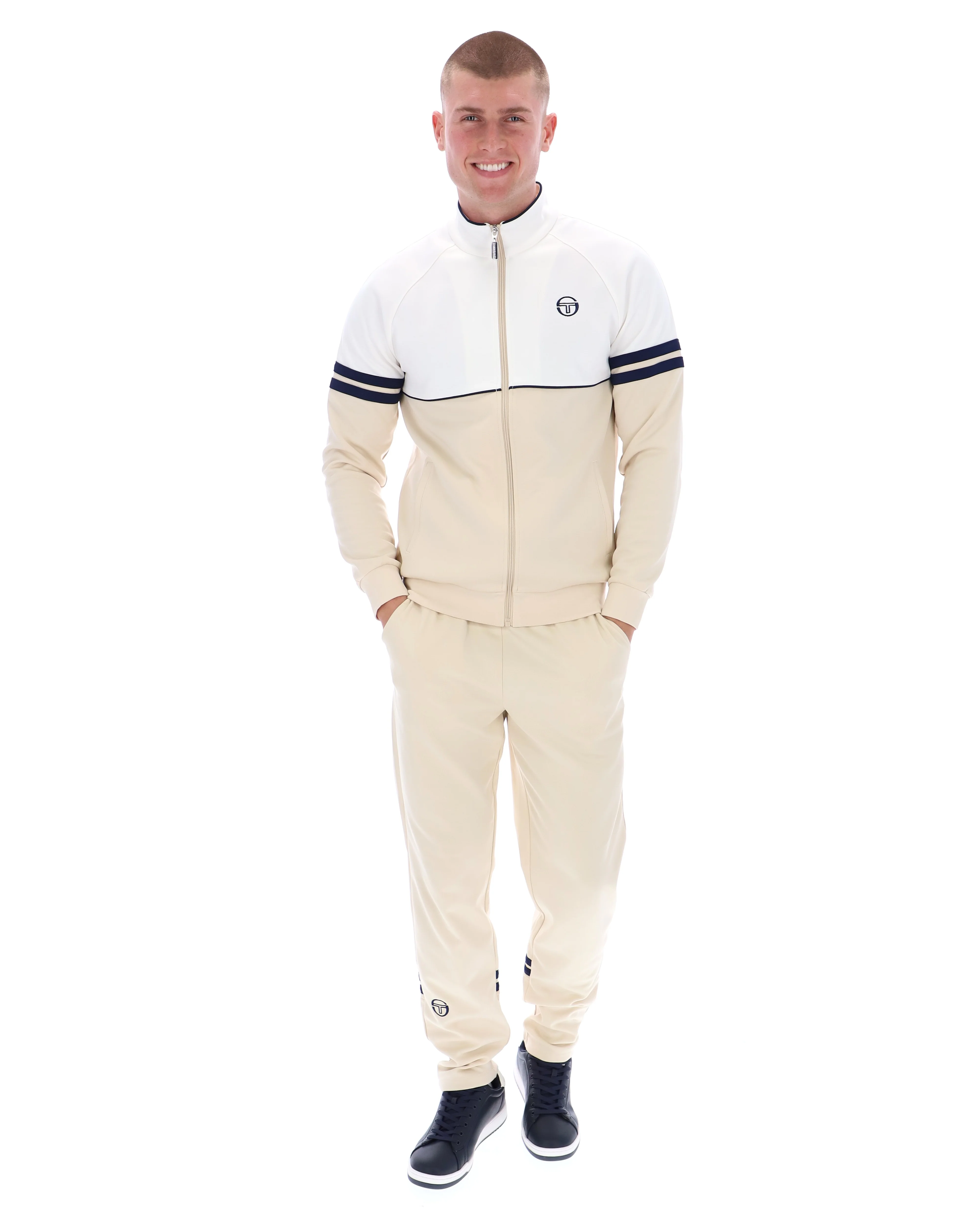 Sergio Tacchini Orion Track Top Gardenia/Sandshell/Maritime Blue - Image 4