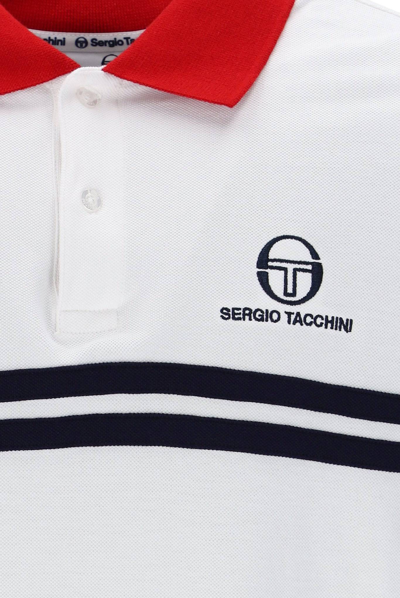 Sergio Tacchini Supermac Polo In White/Adrenaline Rush - Image 4