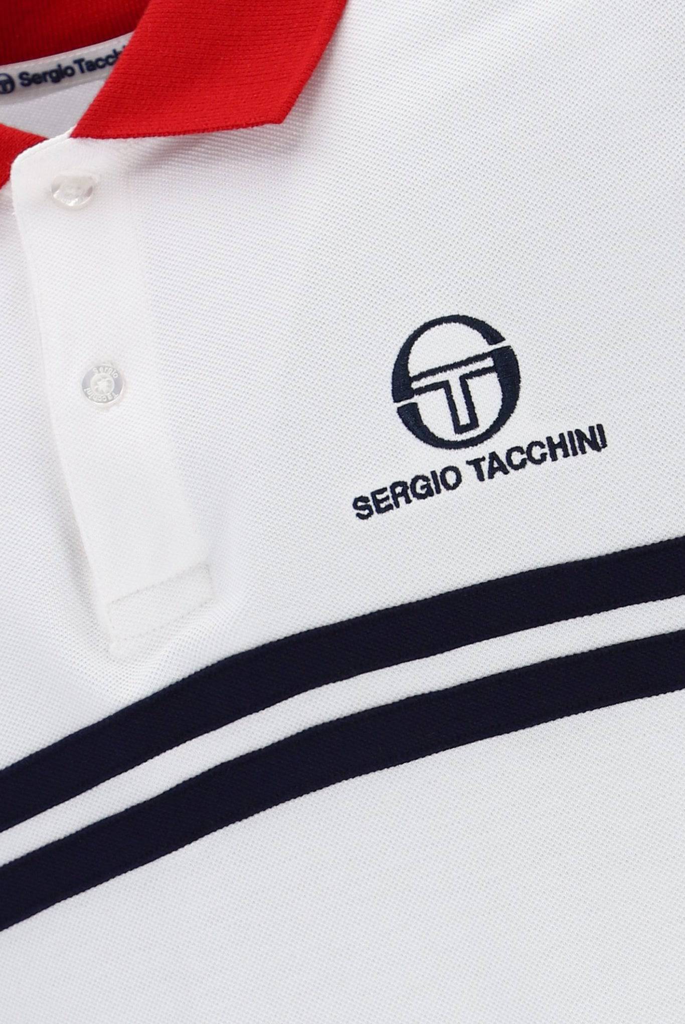 Sergio Tacchini Supermac Polo In White/Adrenaline Rush - Image 5