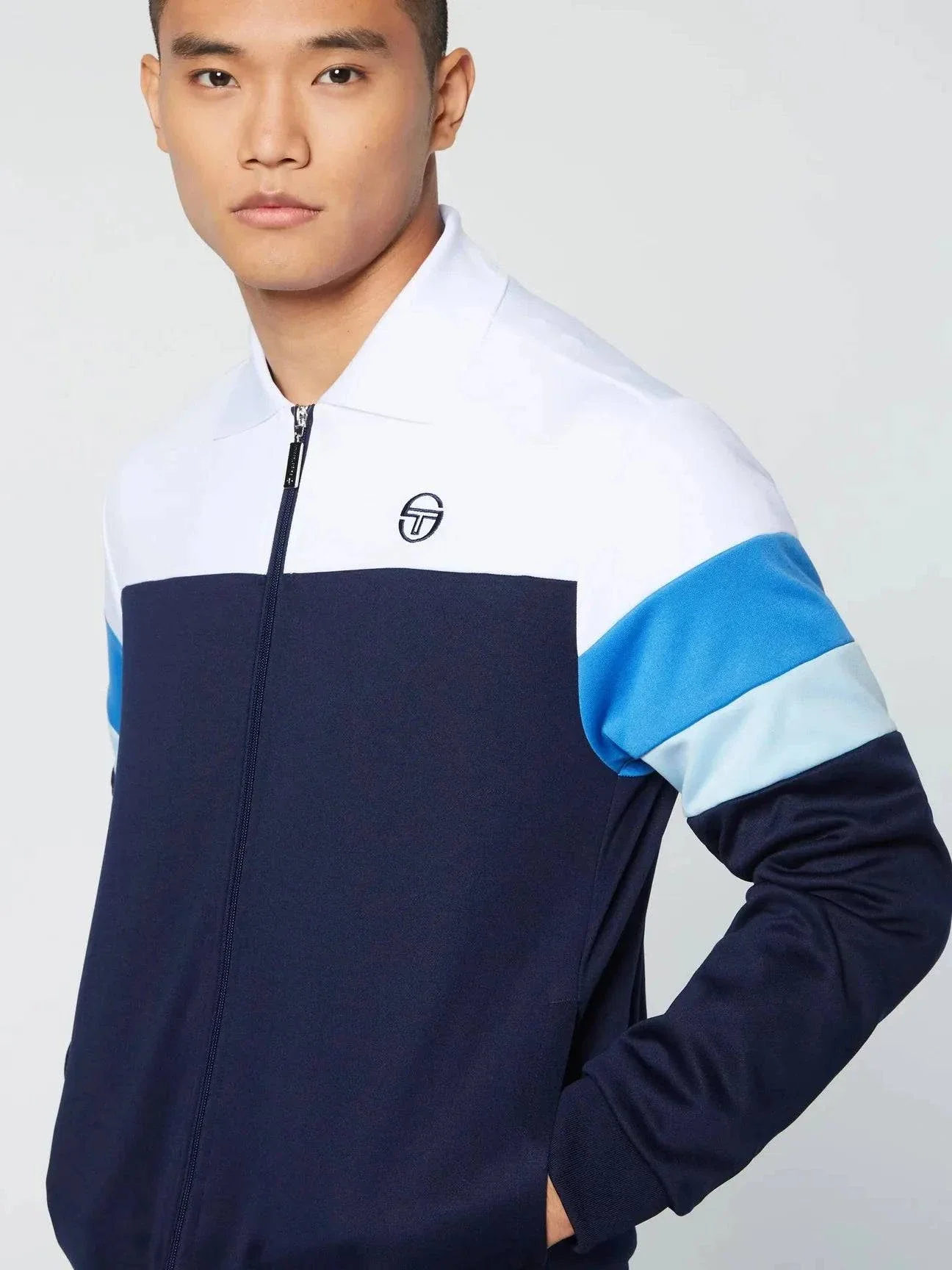 Sergio Tacchini Tomme Track Top In Maritime Blue - Image 3