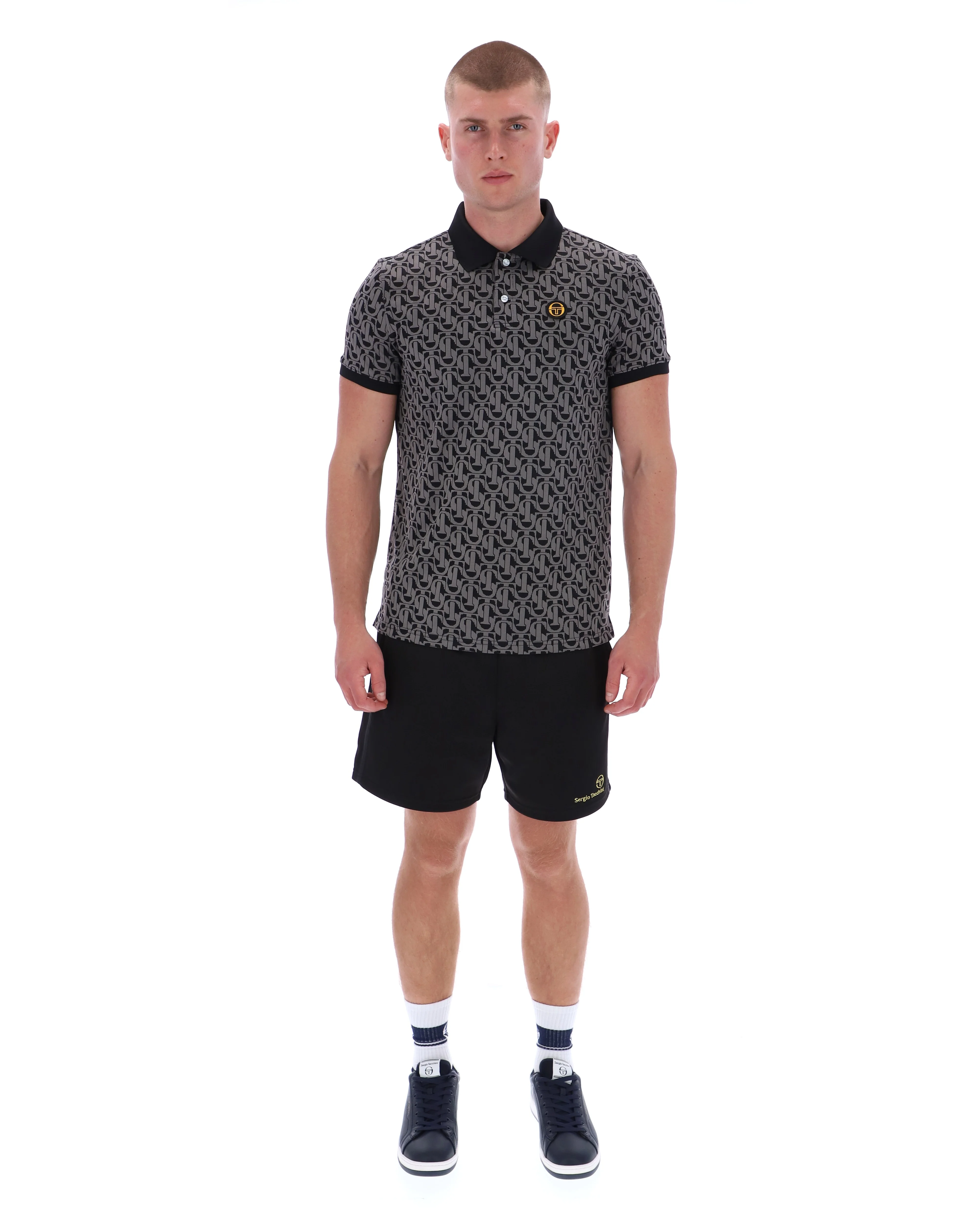 Sergio Tacchini Wilmer Monogram Polo Black/Charcoal - Image 2