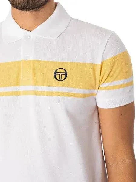 Sergio Tacchini Young Line polo In White/Golden Haze - Image 3