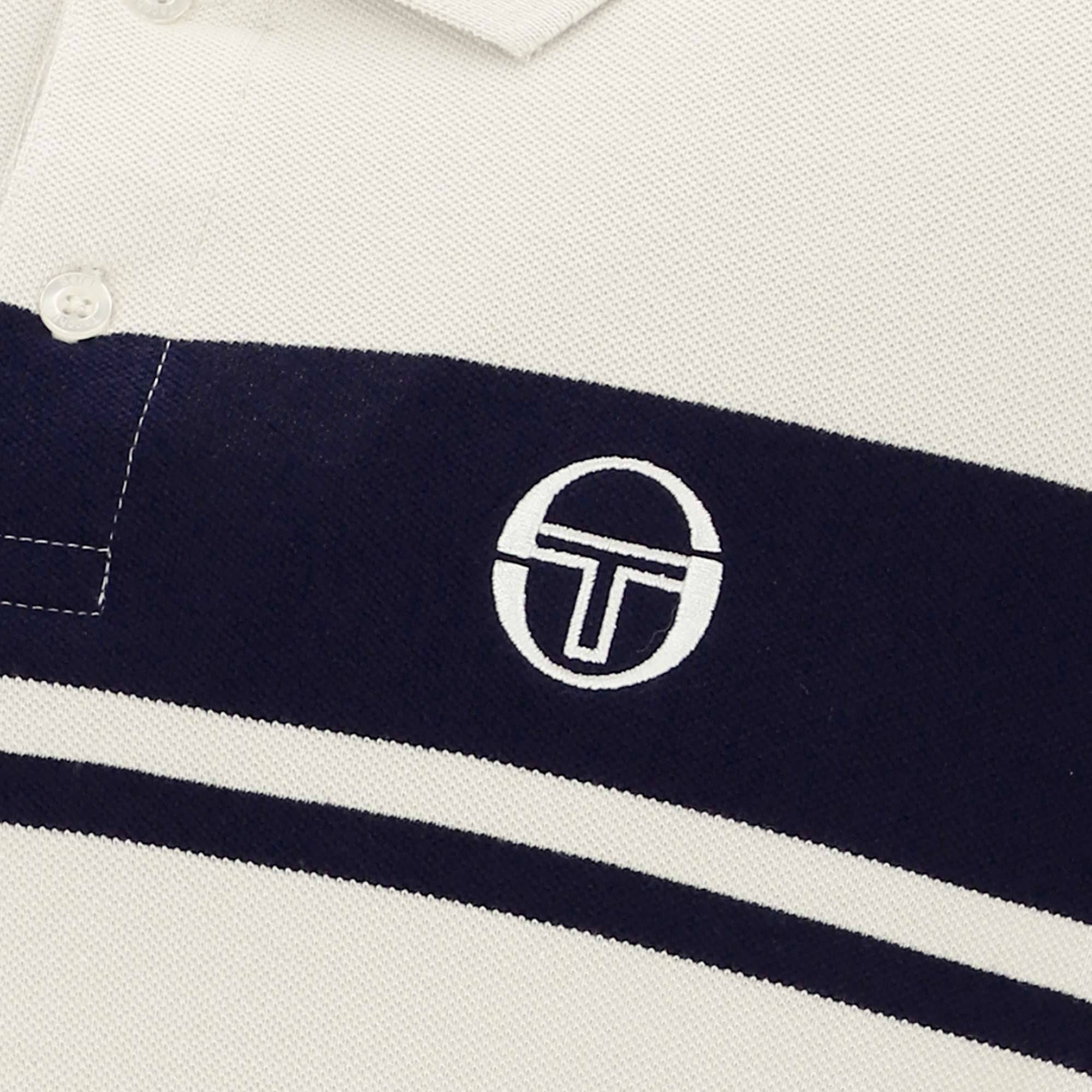 Sergio Tacchini Young Line Polo Shirt Gardenia/Navy - Image 2