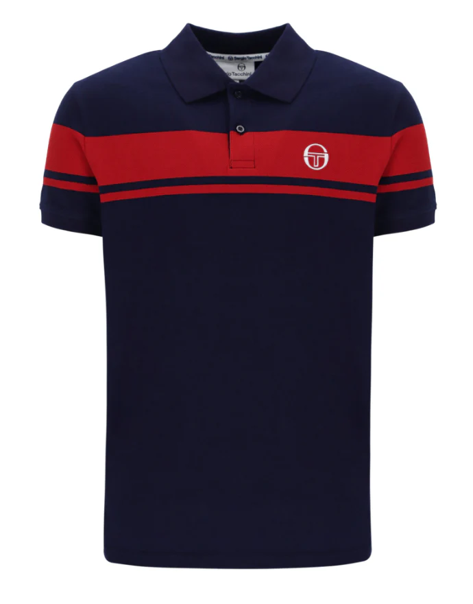 Sergio Tacchini Young Line Polo Shirt Maritime Blue/Adrenaline Rush