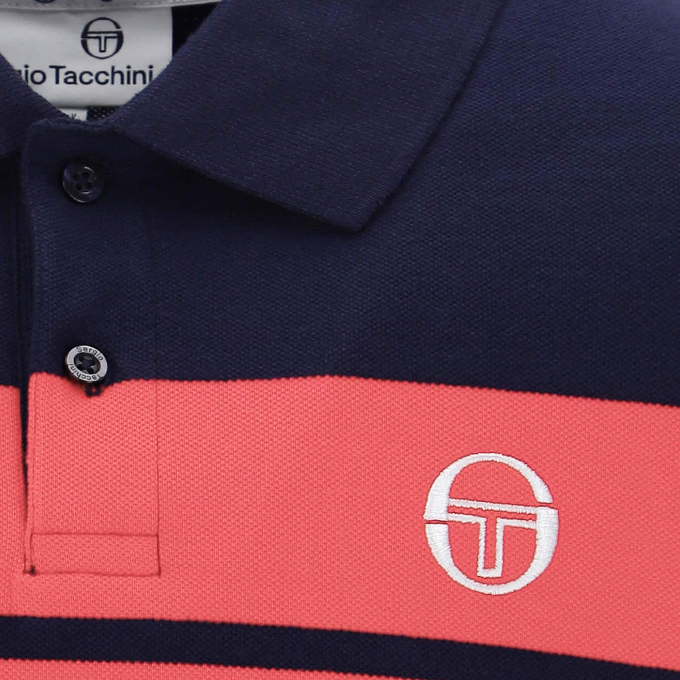 Sergio Tacchini Young Line Polo Shirt Maritime Blue/Duberry - Image 2