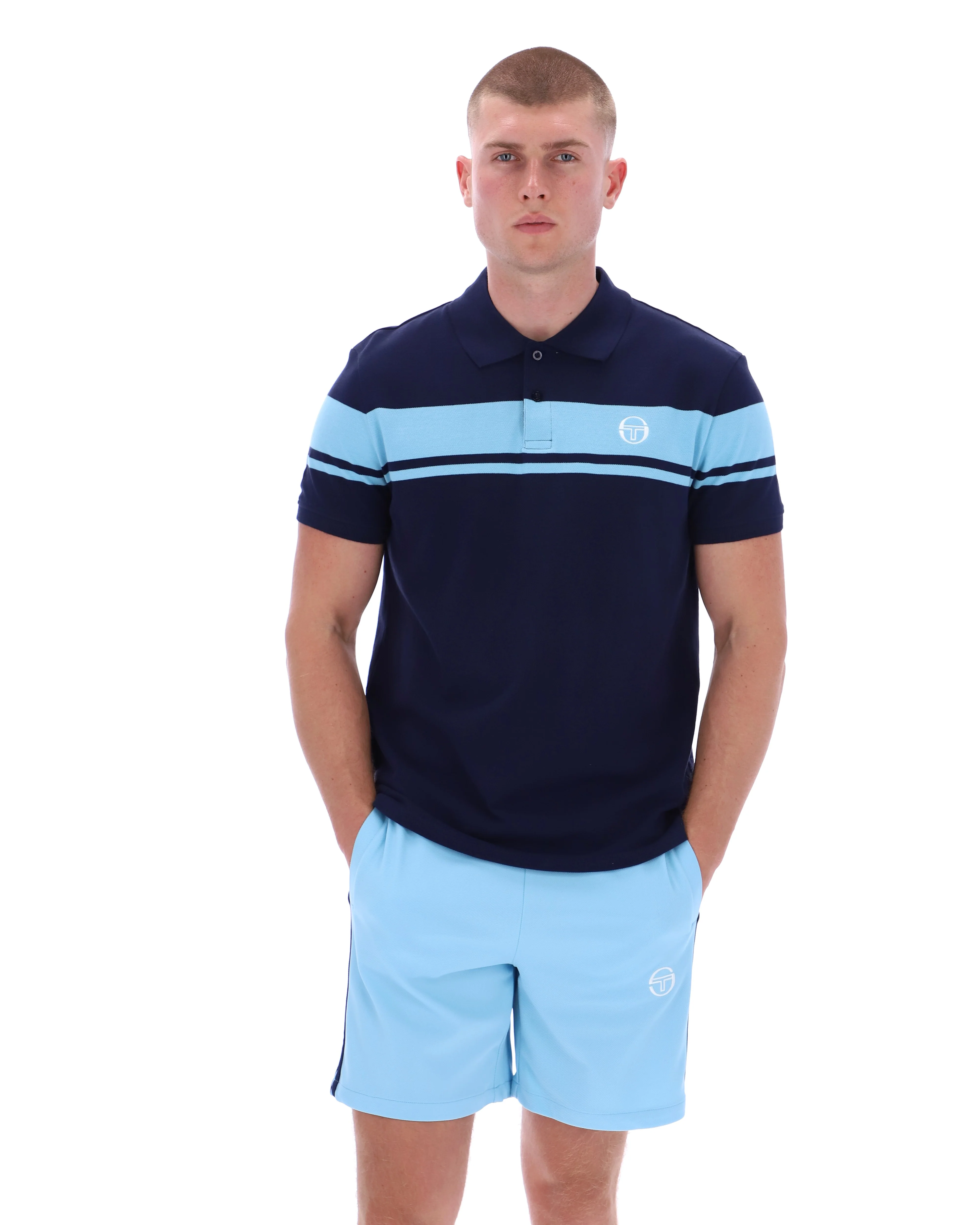 Sergio Tacchini Young Line Polo Shirt Navy/Baltic Sea