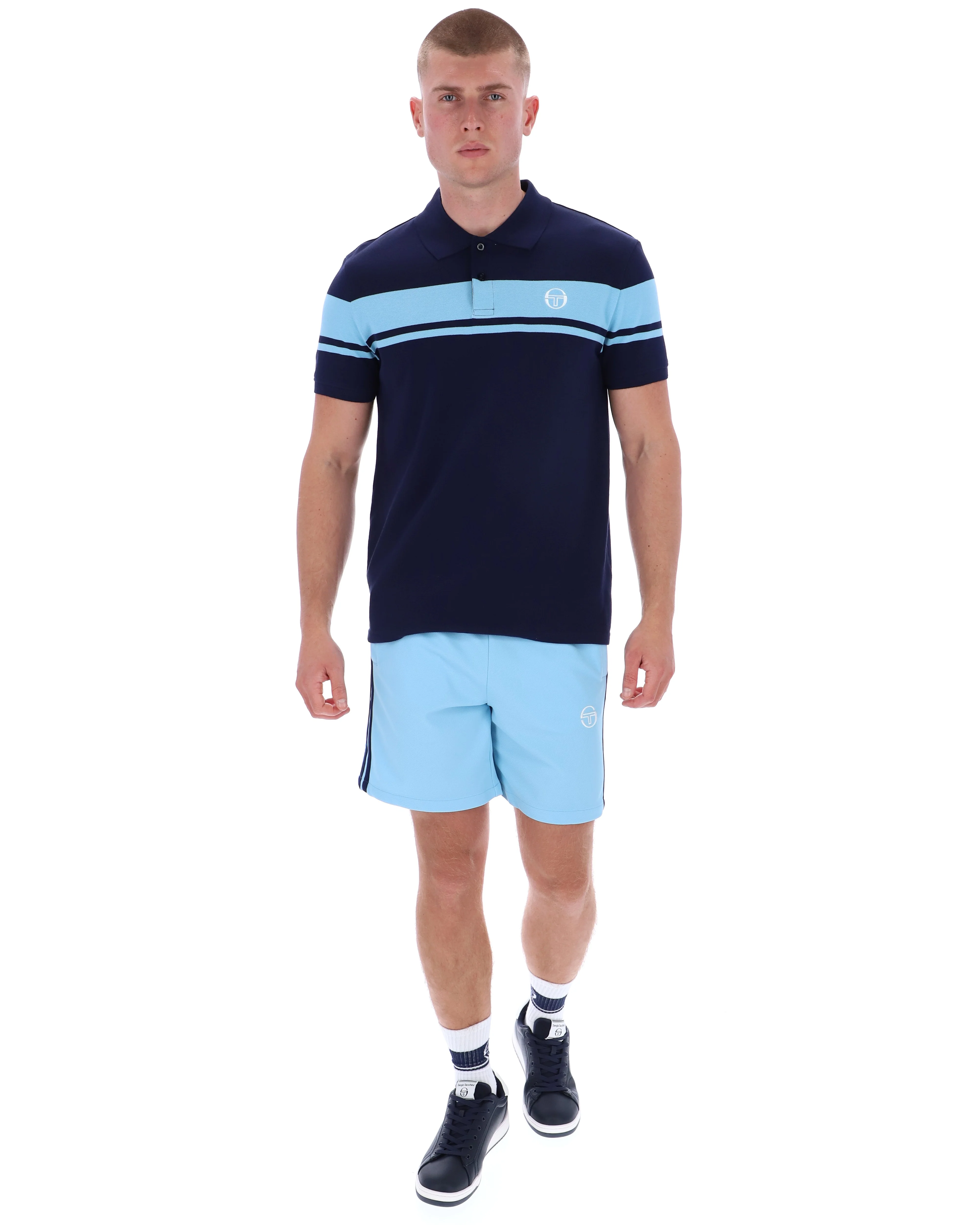 Sergio Tacchini Young Line Polo Shirt Navy/Baltic Sea - Image 3