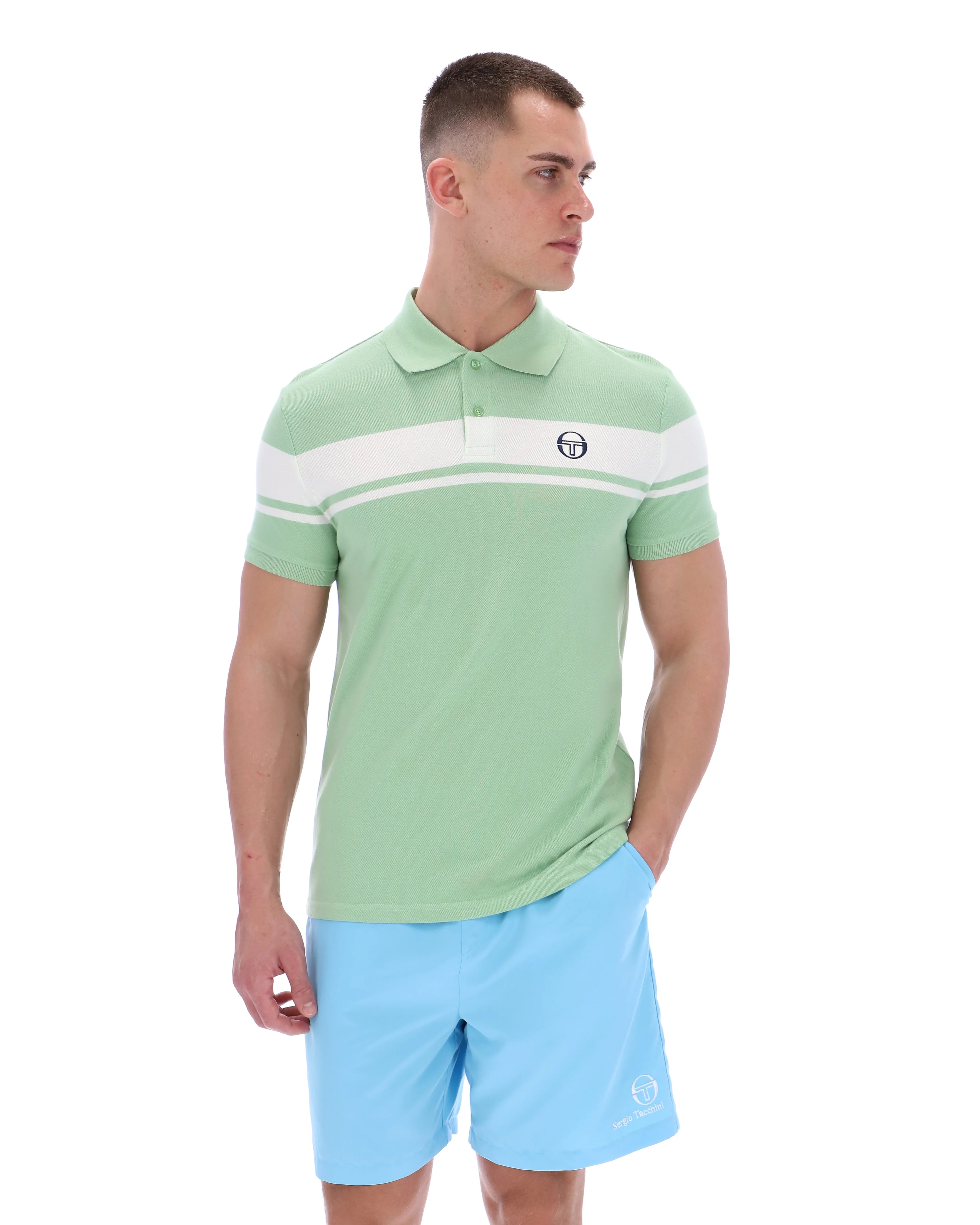 Sergio Tacchini Young Line Polo Shirt Quiet Green/White
