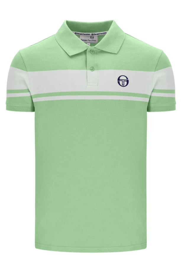 Sergio Tacchini Young Line Polo Shirt Quiet Green/White - Image 2