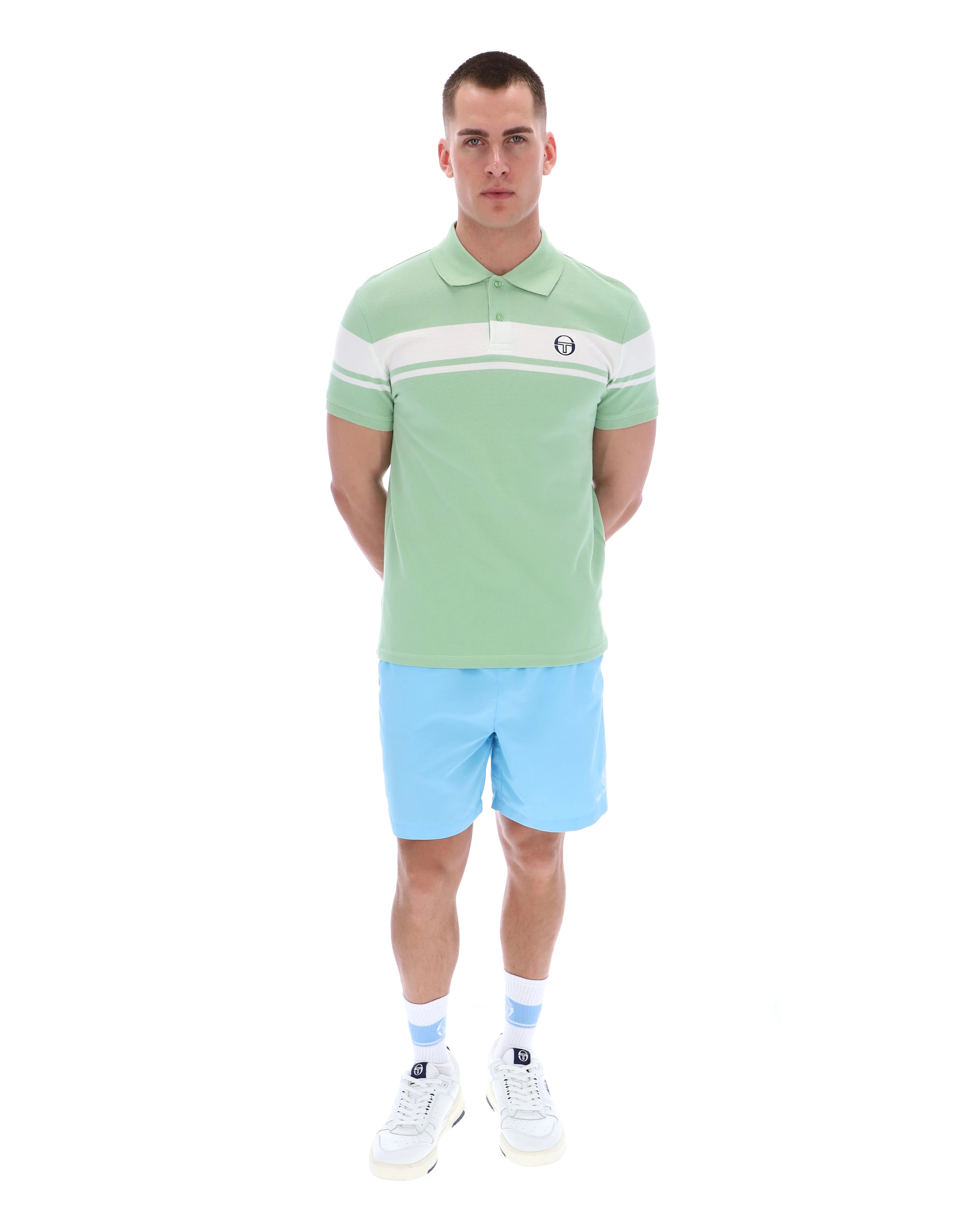 Sergio Tacchini Young Line Polo Shirt Quiet Green/White - Image 4