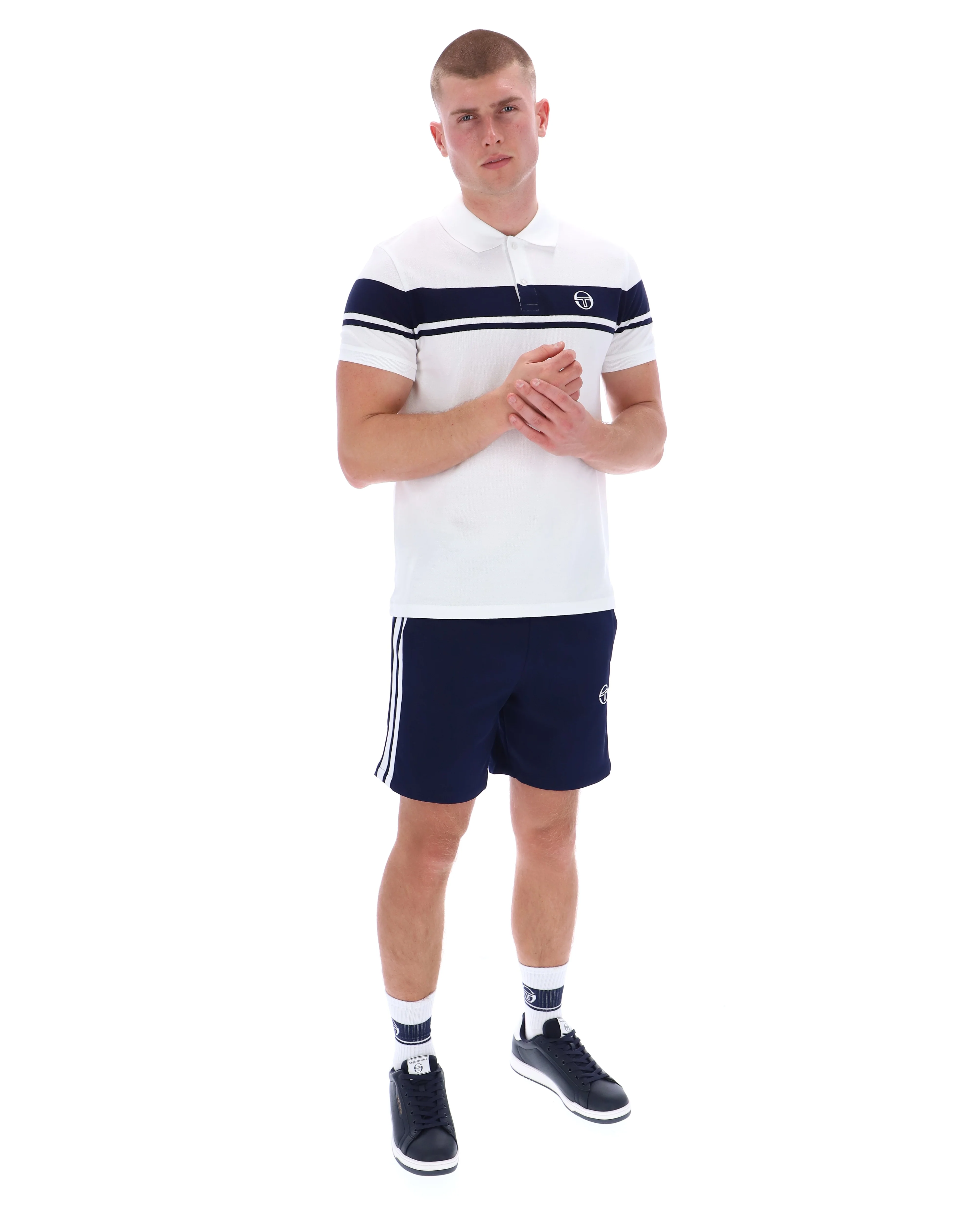 Sergio Tacchini Young Line Polo Shirt White/Navy - Image 3