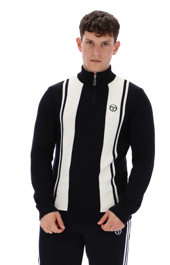 Sergio Tacchini Young Line Quarter Zip Knitted Jumper Black
