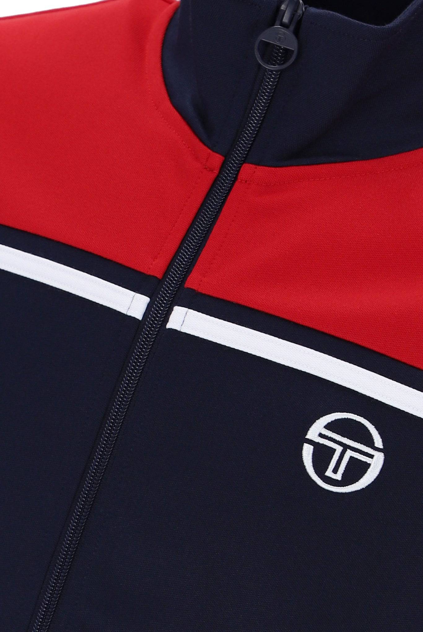 Sergio Tacchini Young Line Track Top In Maritime Blue/Adrenaline Rush - Image 3