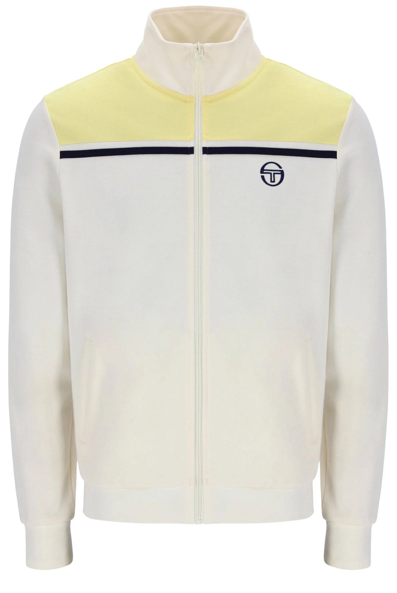 Sergio Tacchini Young Line Track Top In White/Pale Banana - Image 3