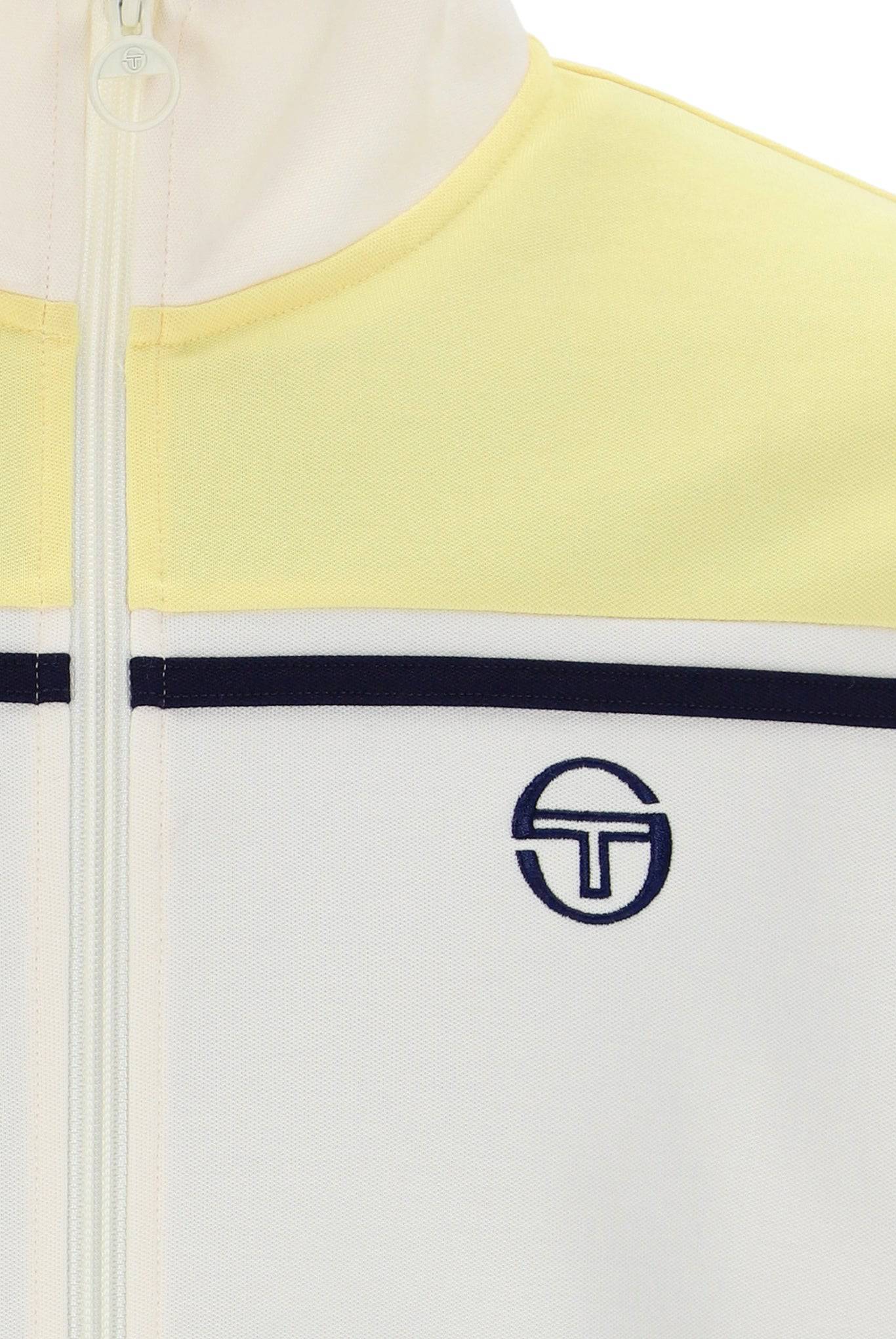 Sergio Tacchini Young Line Track Top In White/Pale Banana - Image 5
