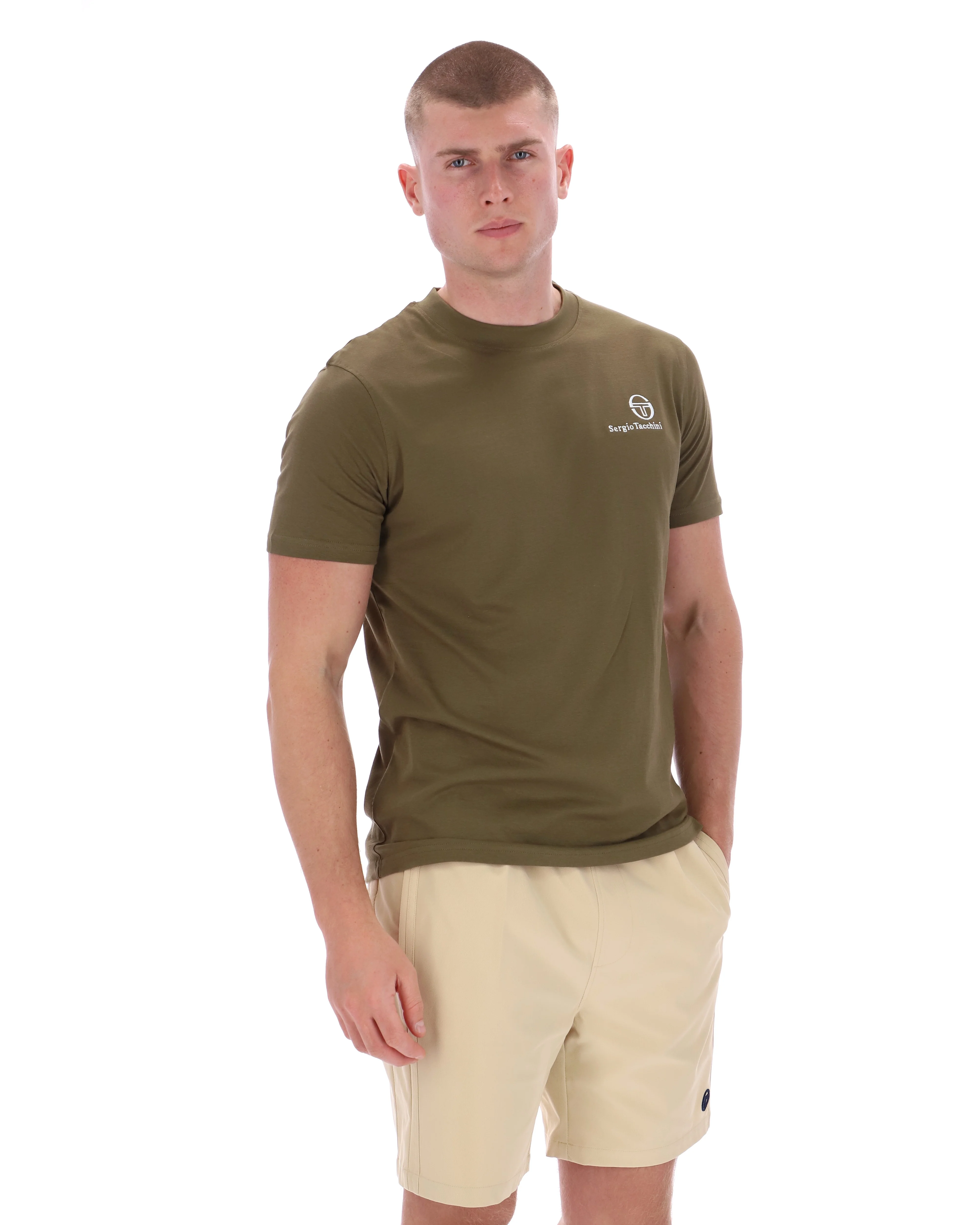 Serigo Tacchini Felton T-Shirt in Dark Olive - Image 3