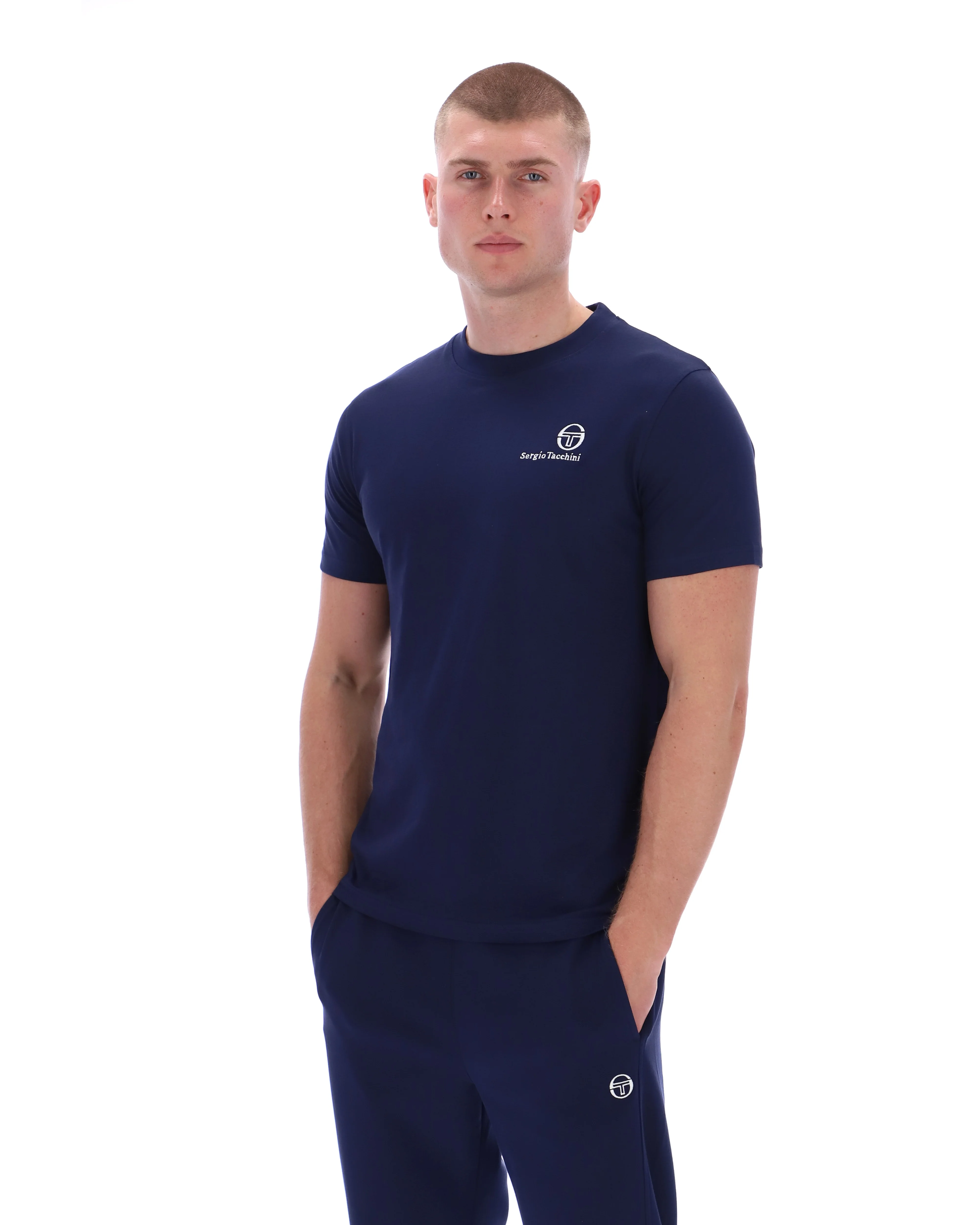 Serigo Tacchini Felton T-Shirt in Navy - Image 4