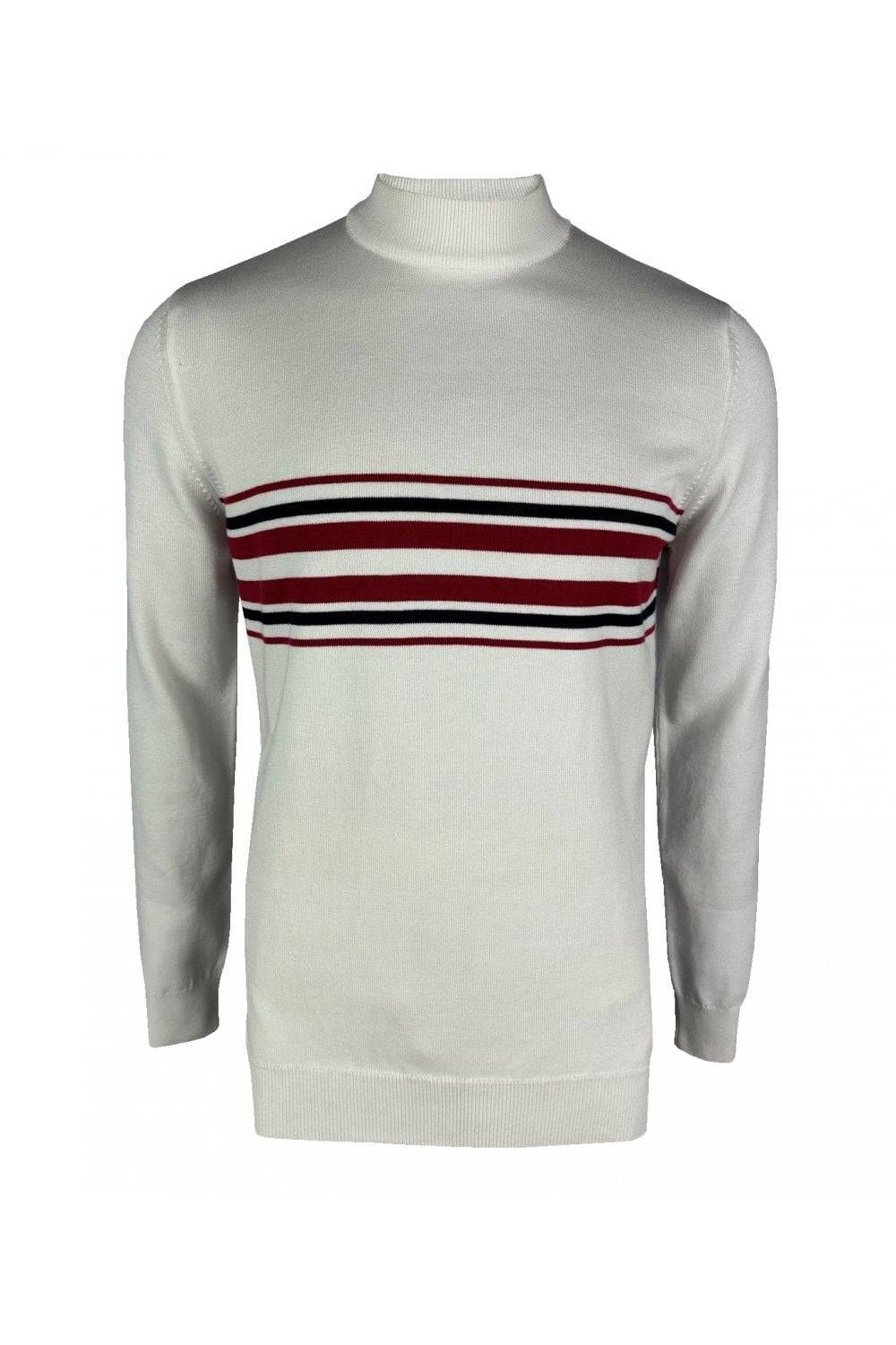 Ska & Soul Knebworth Border Stripe Knit In Ecru - Image 4