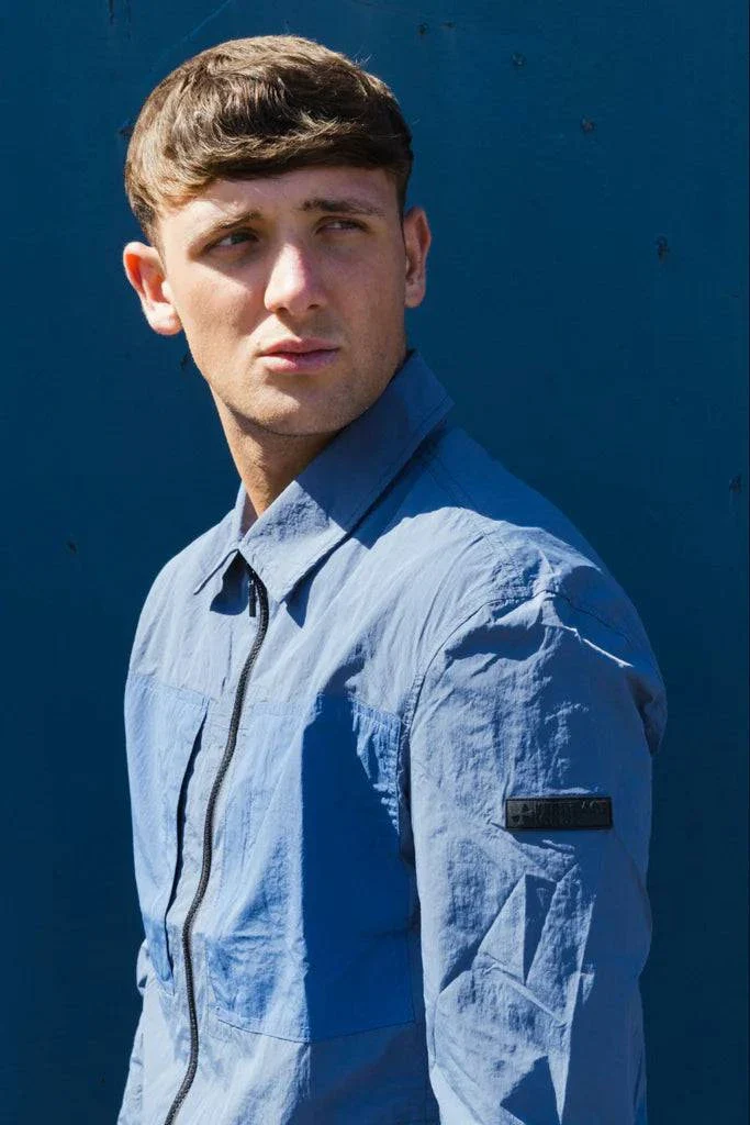 Terrace Cult Brasco Overshirt Steel Blue - Image 2