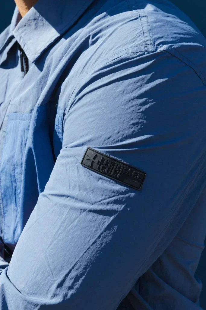 Terrace Cult Brasco Overshirt Steel Blue - Image 3