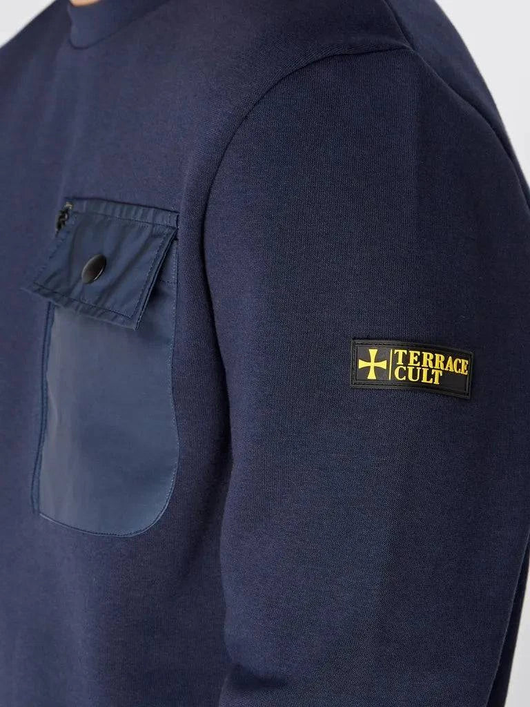 Terrace Cult Pocket Sweat In Navy - Image 2