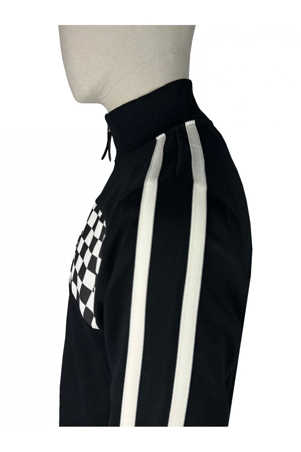 Trojan Chequerboard Track Top Black - Image 3