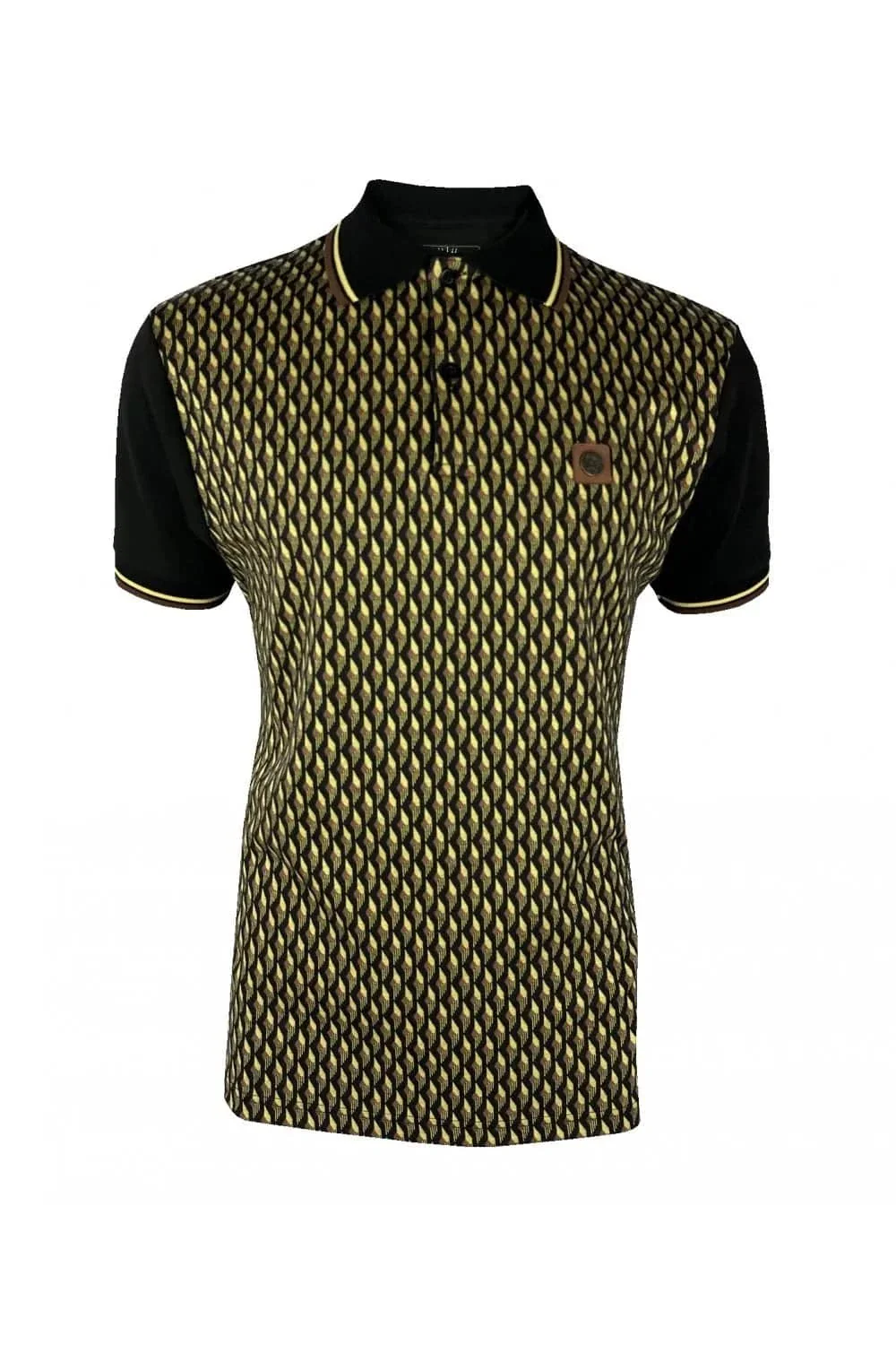 Trojan Deco Panel Polo In Black TR/8919