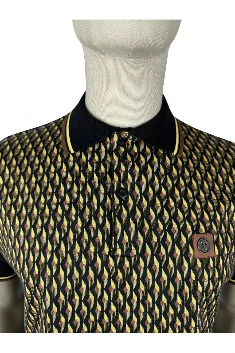 Trojan Deco Panel Polo In Black TR/8919 - Image 2