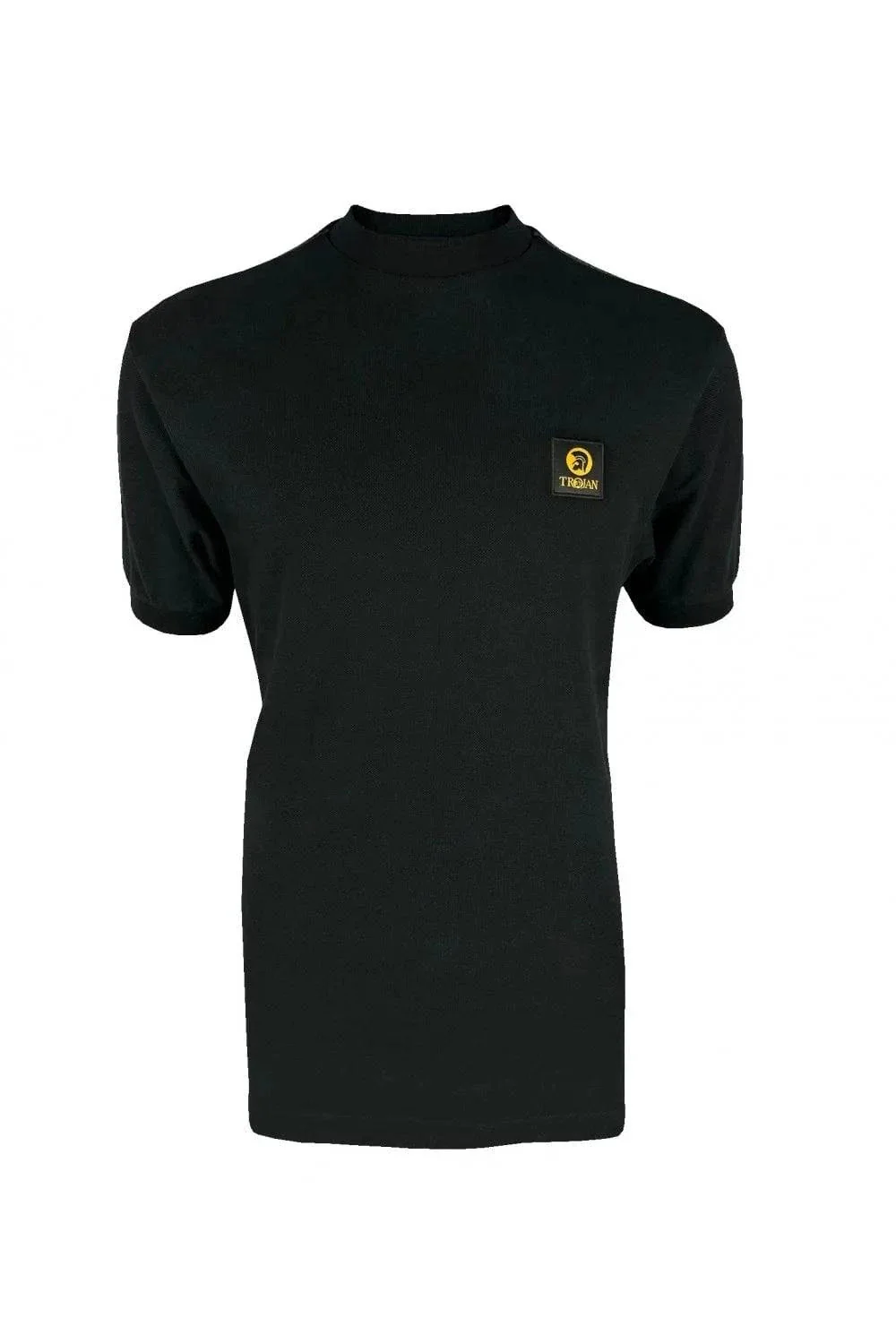 Trojan Houndstooth Trim Pique Tee In Black - Image 2