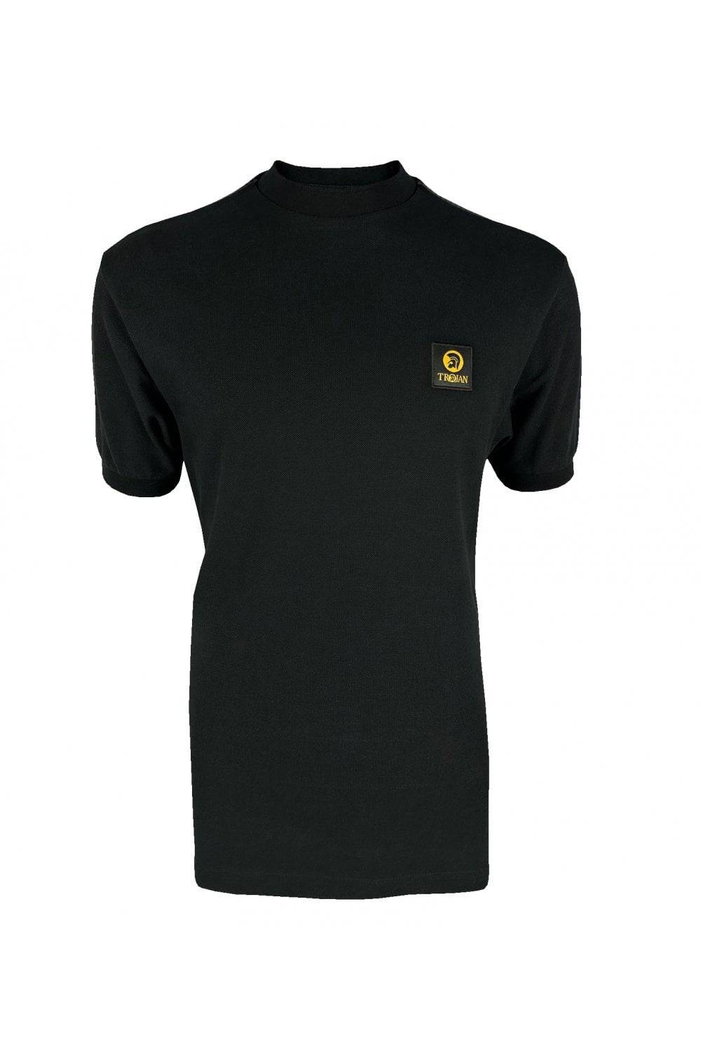 Trojan Houndstooth Trim Pique Tee In Black - Image 3