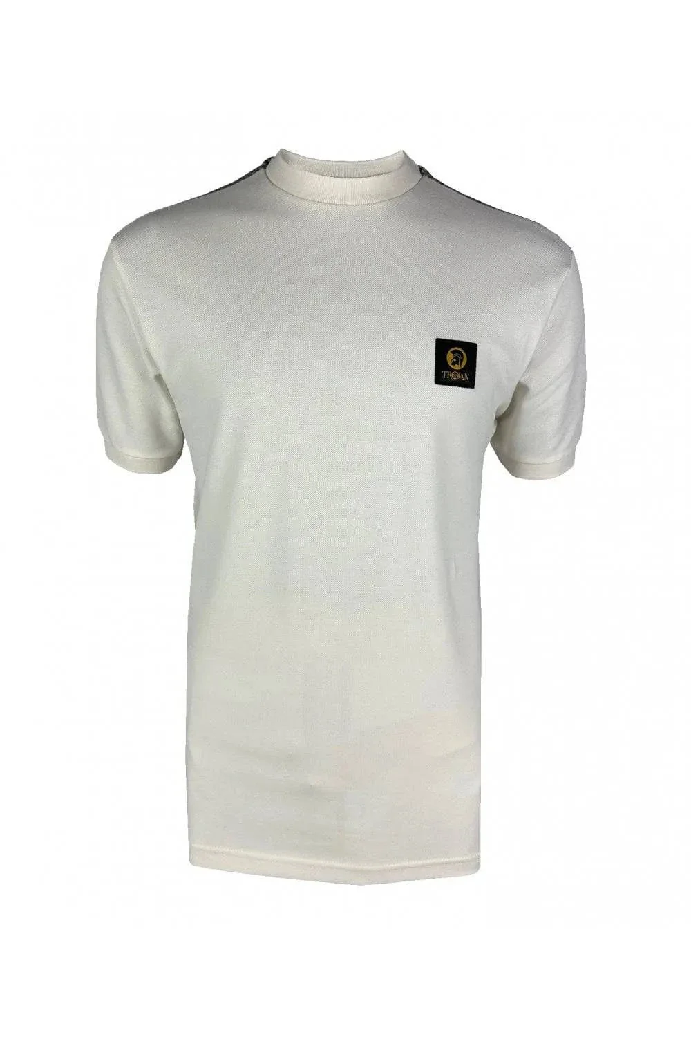 Trojan Houndstooth Trim Pique Tee In Ecru Tr/8942 - Image 2