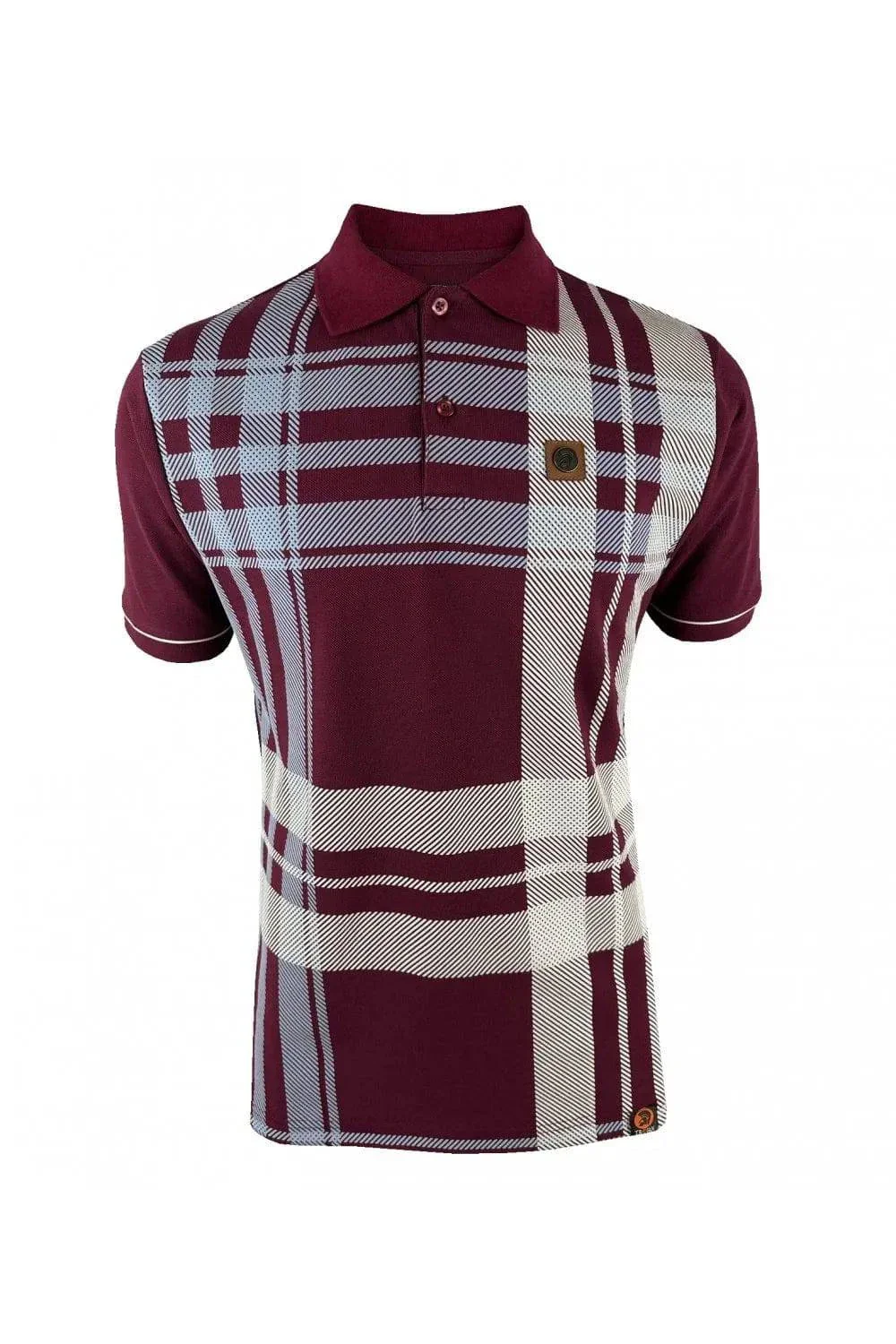 Trojan Oversize Check Panel Polo In Port