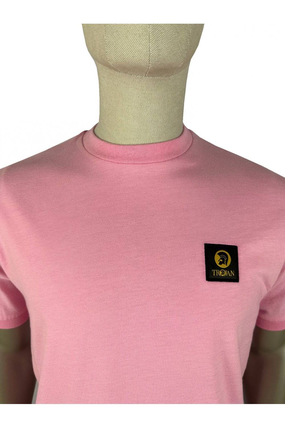 Trojan Plain Badged Tee in Pink - Image 2