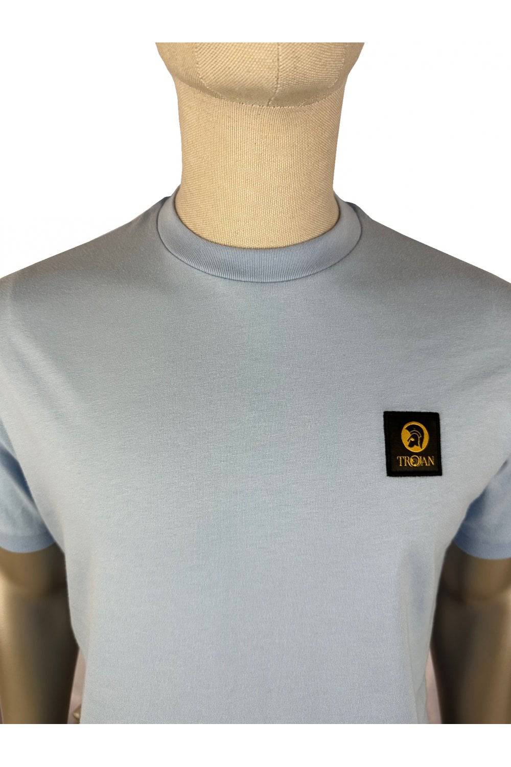 Trojan Plain Badged Tee in Powder - Image 2