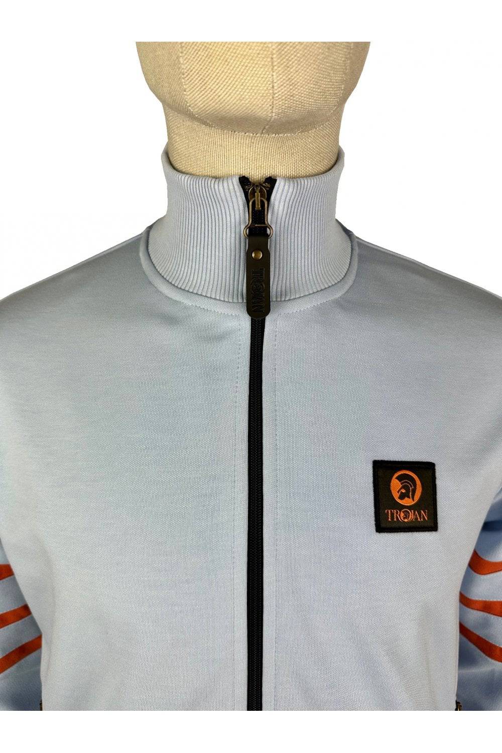 Trojan Stripe Sleeve Track Top in Powder - Image 2