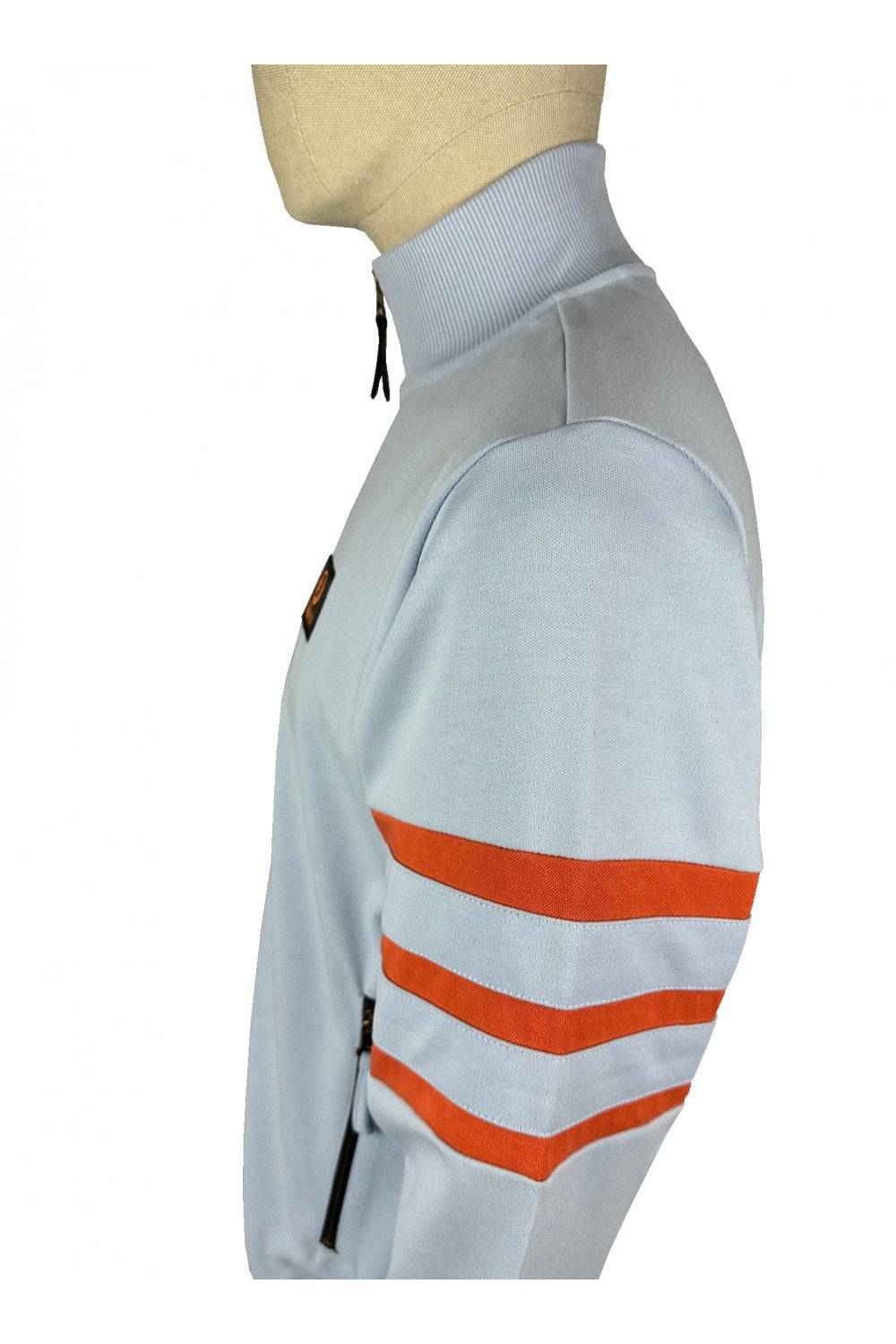 Trojan Stripe Sleeve Track Top in Powder - Image 3