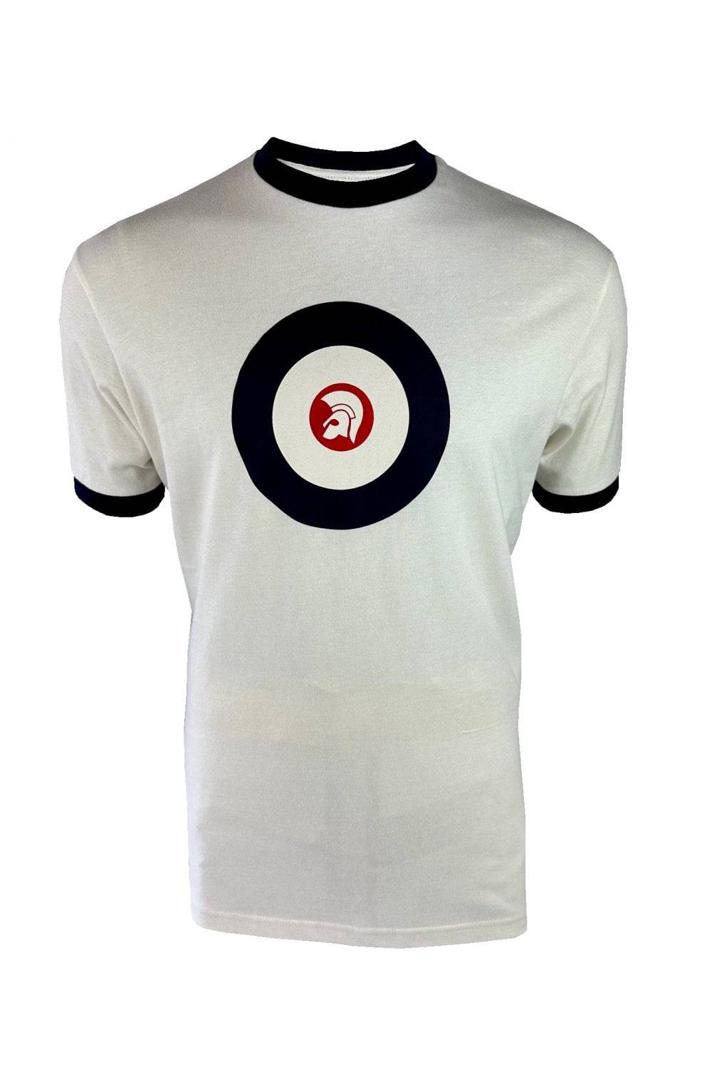 Trojan Target Ringer T-shirt Ecru