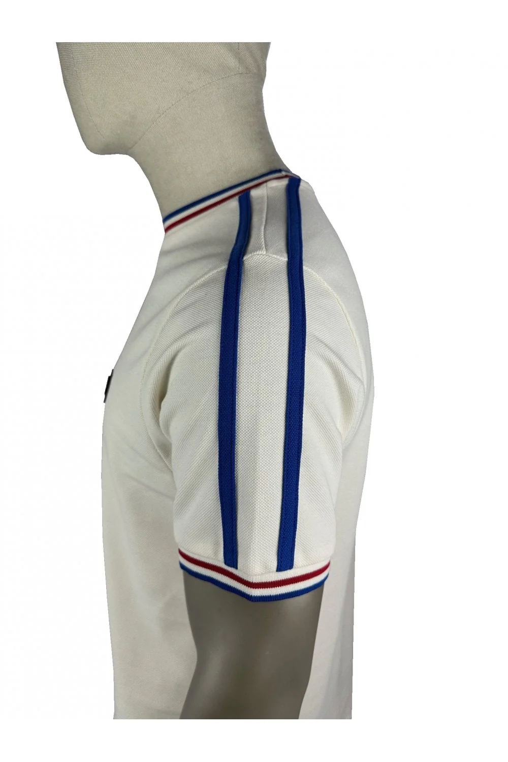 Trojan Three Colour Tipped Pique T-shirt Ecru - Image 3