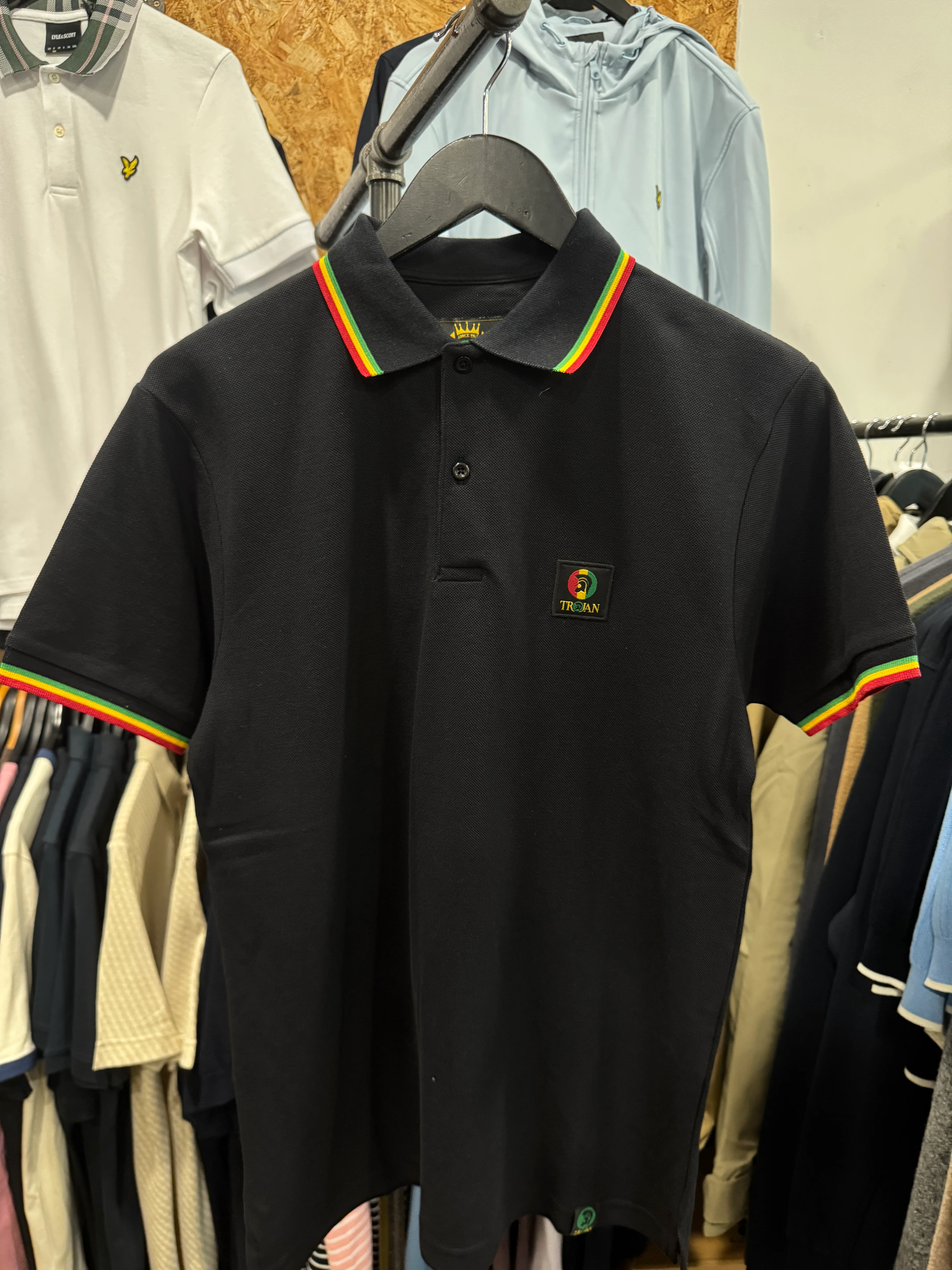 Trojan Twin Tipped Polo in Rasta - Image 2