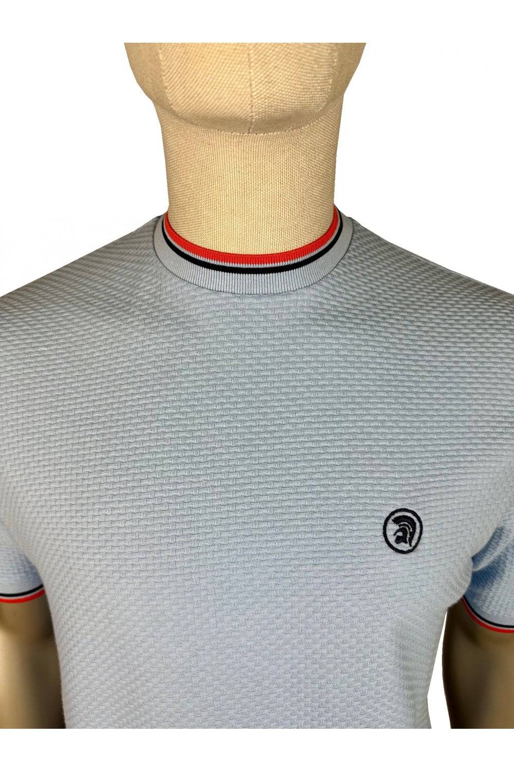 Trojan Twin Tipped Textured T-Shirt in Powder - Image 2