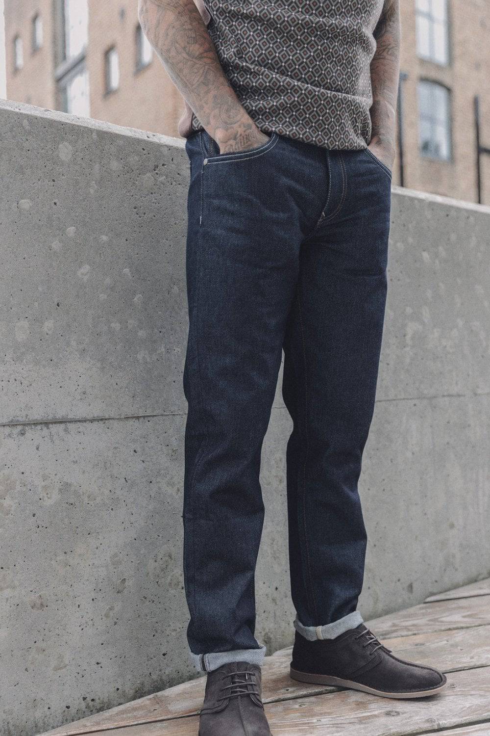 Trojan Zip Stretch Straight Leg Jean Raw Denim - Image 3