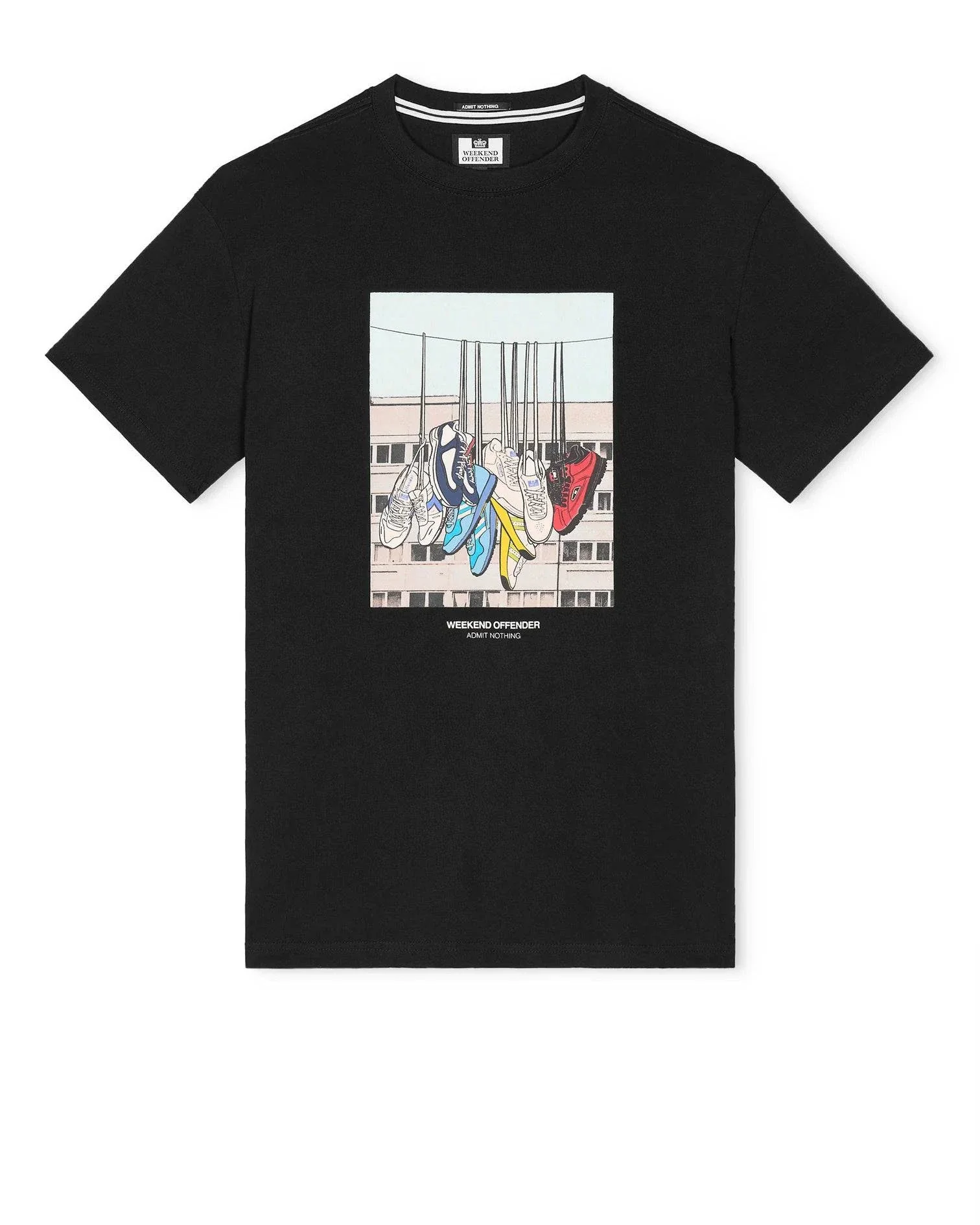 Weekend Offender Battle Lines Graphic T-Shirt Black - Image 2