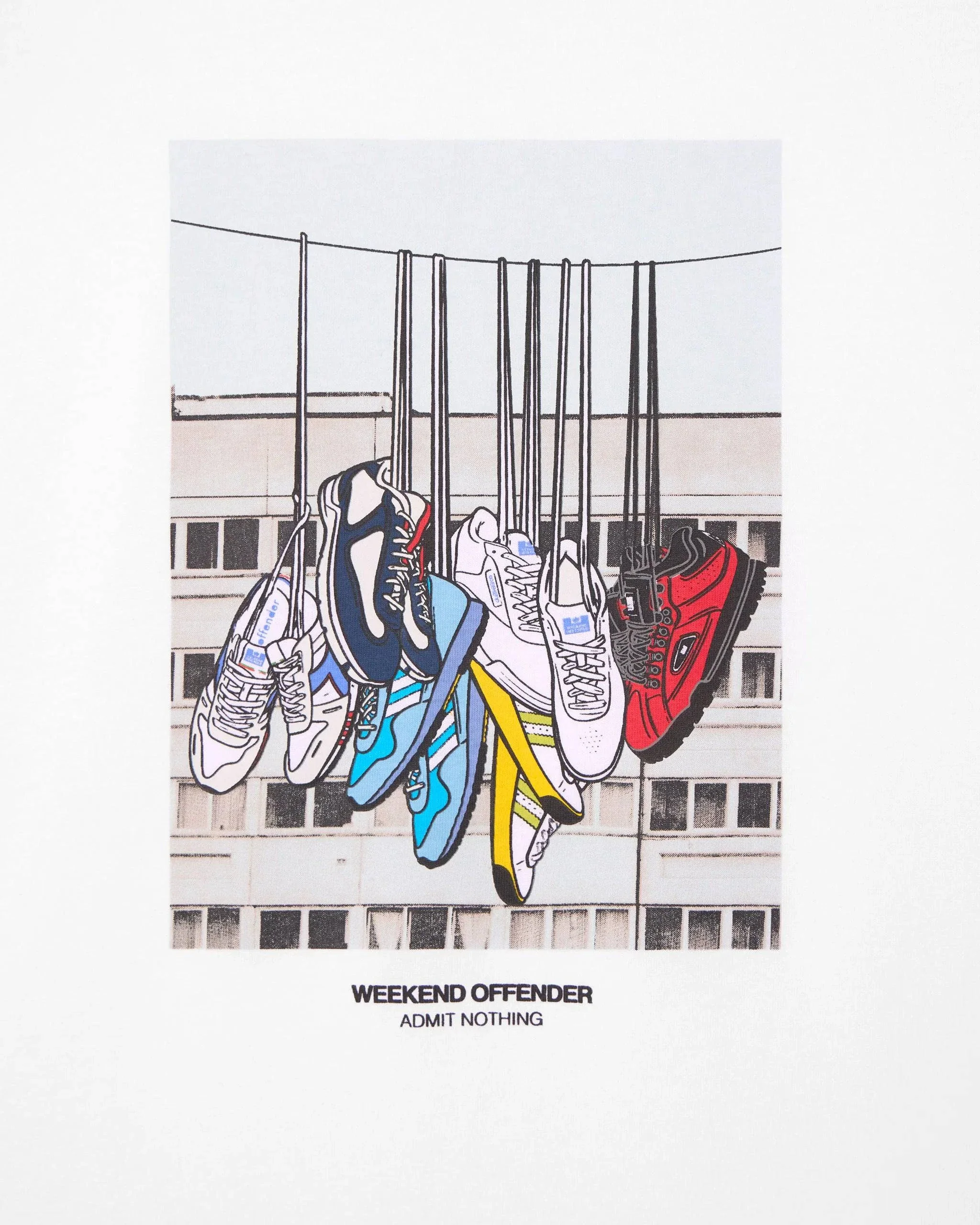 Weekend Offender Battle Lines Graphic T-Shirt White - Image 3