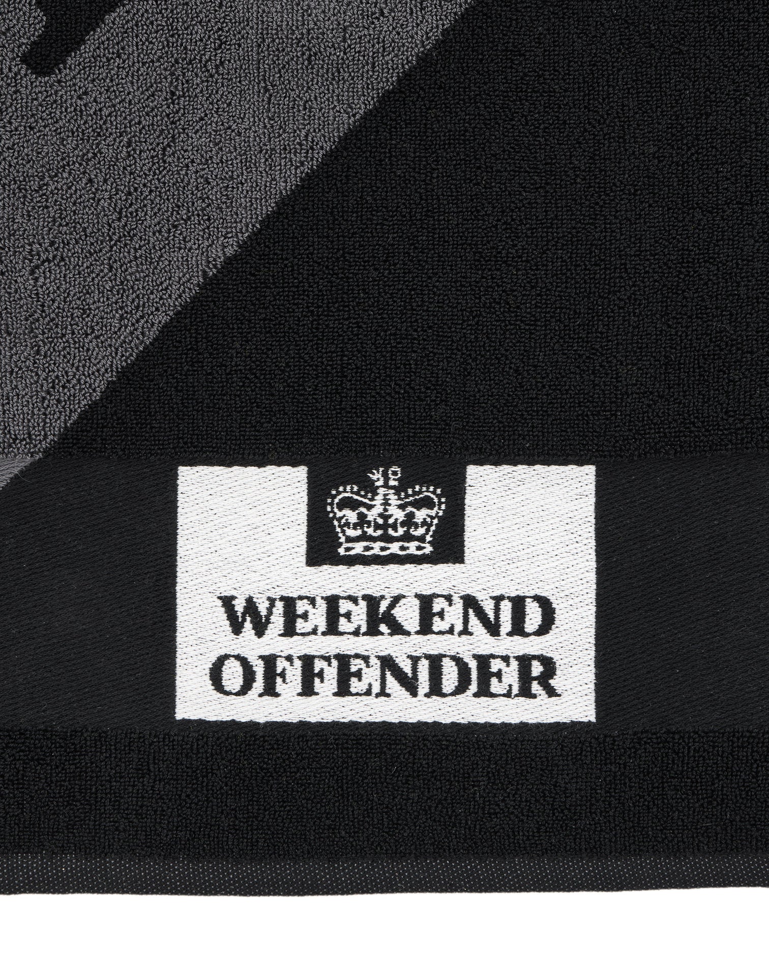 Weekend Offender Beach Towel Black/Grey Large Diagonal Logo Black - Image 3