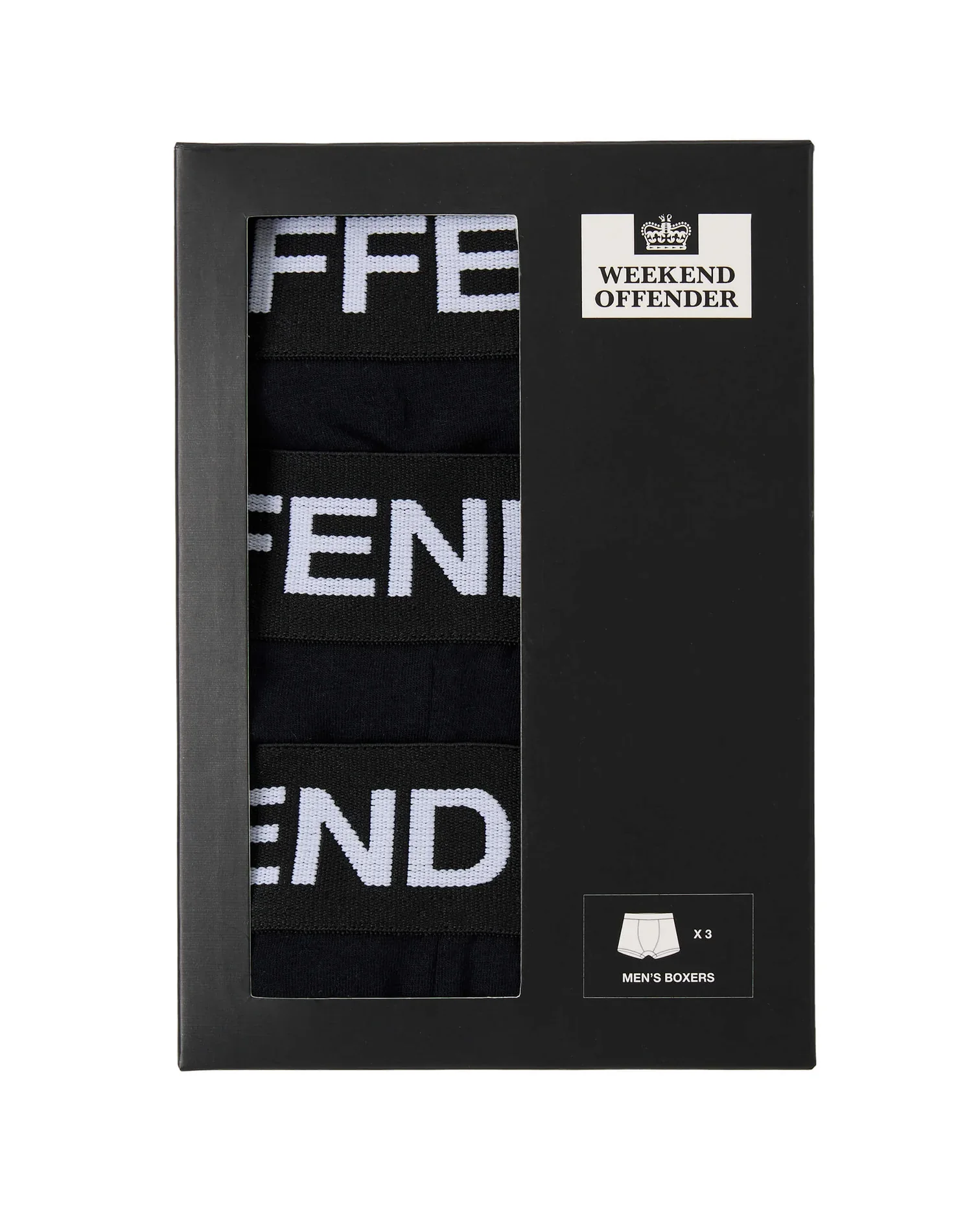 Weekend Offender Boxer Shorts Pack Of 3 Black - Image 2