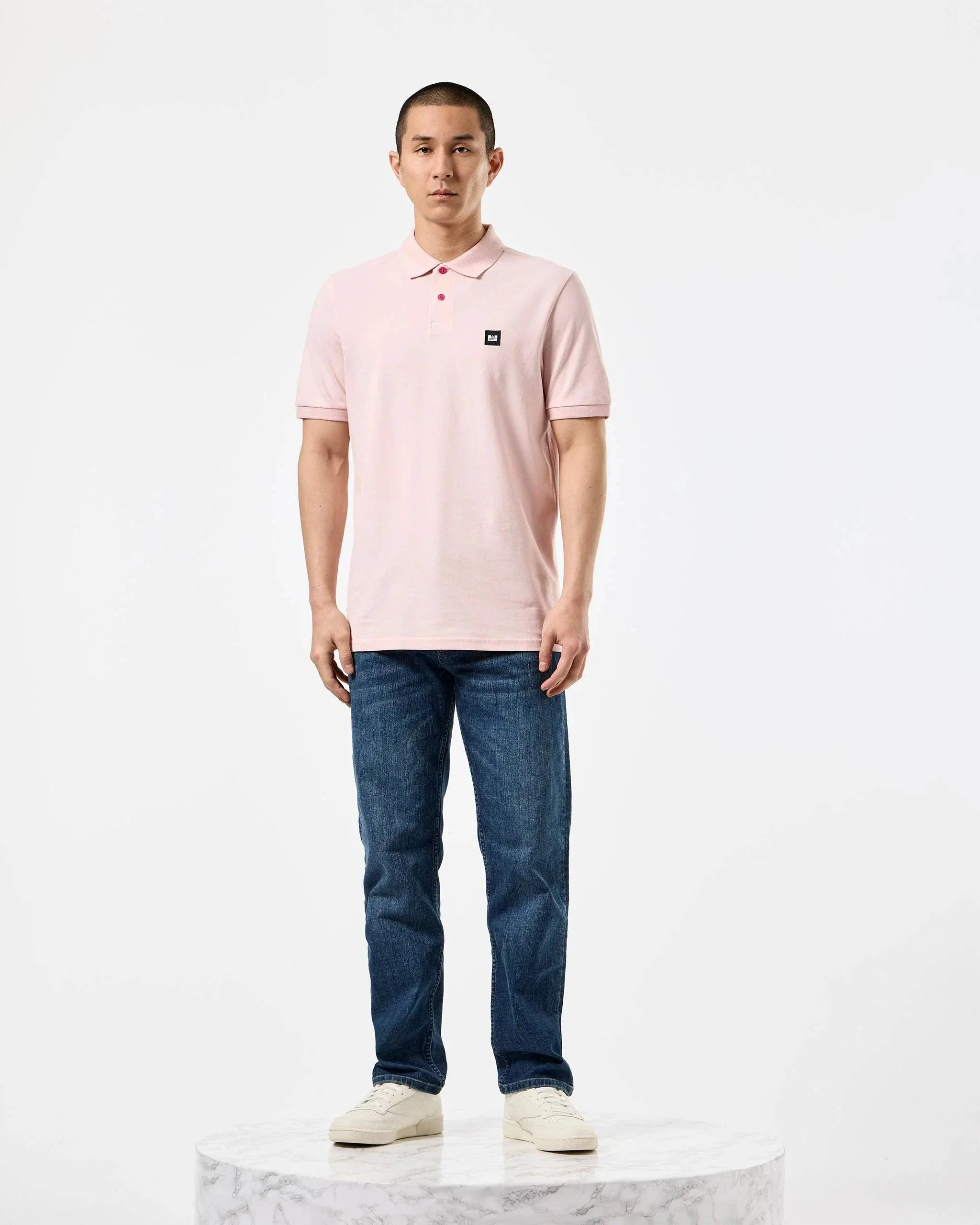 Weekend Offender Caneiros Polo Shirt Pale Blush Pink - Image 2