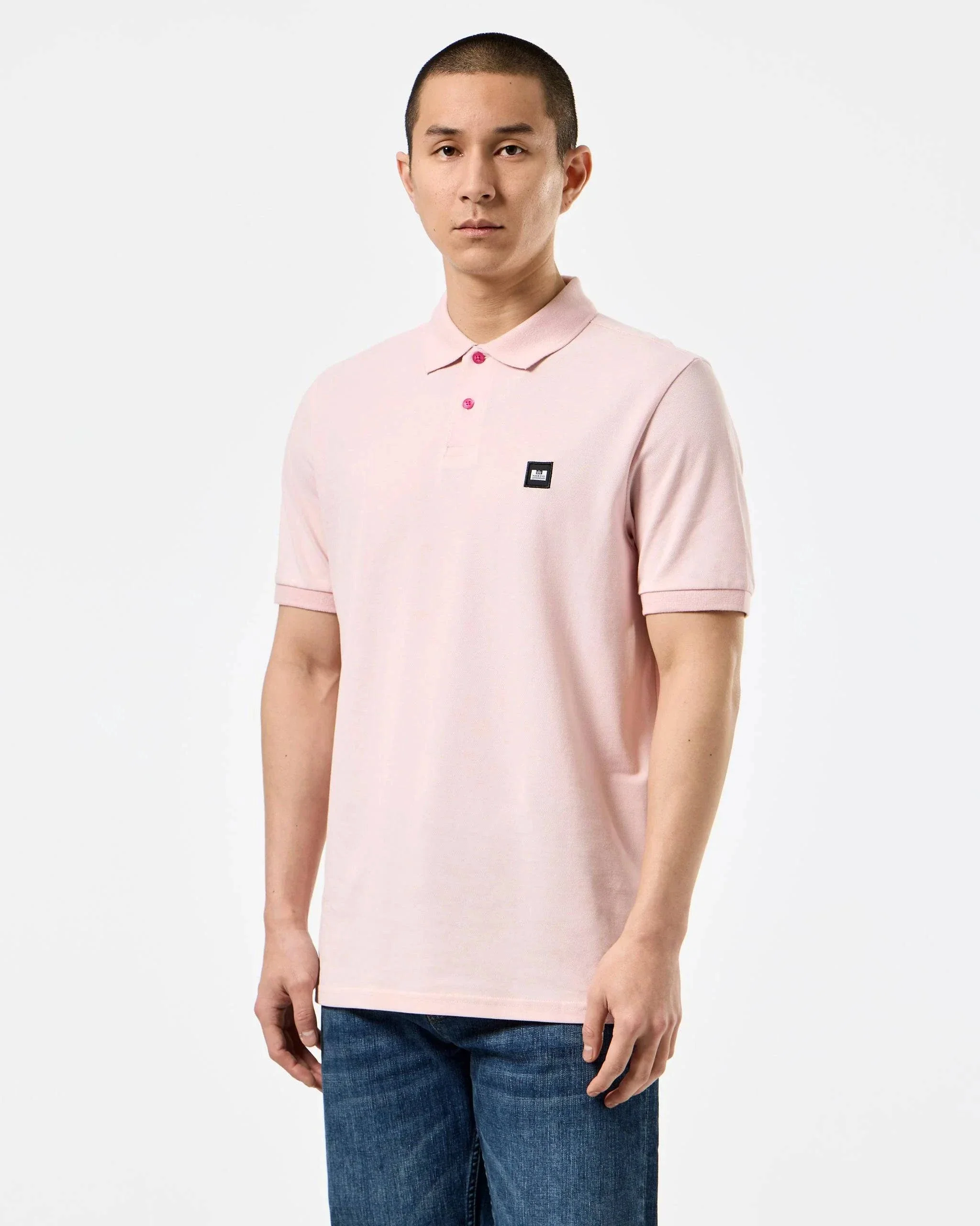 Weekend Offender Caneiros Polo Shirt Pale Blush Pink - Image 3