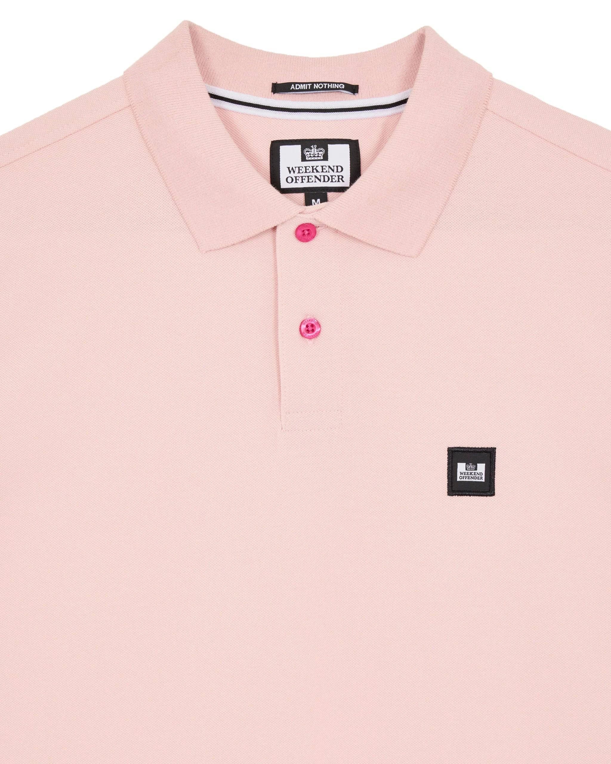Weekend Offender Caneiros Polo Shirt Pale Blush Pink - Image 4